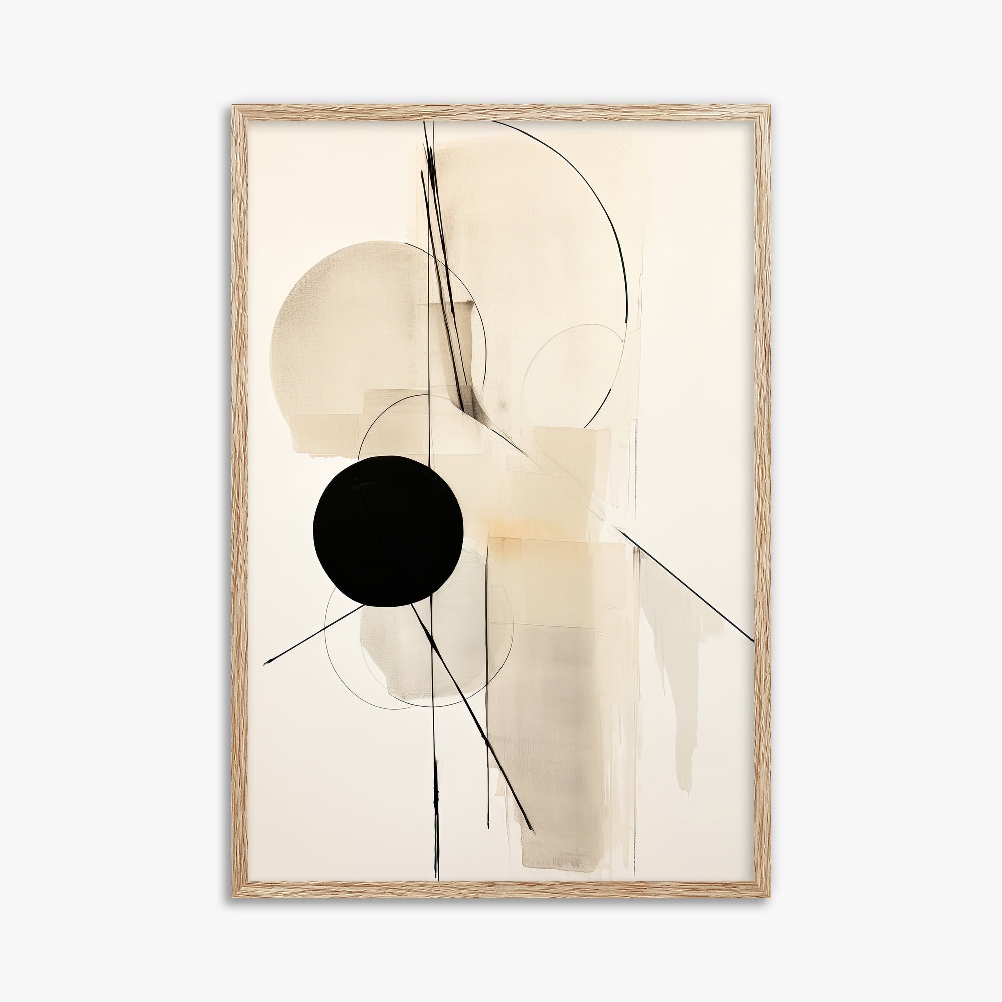 Linear Confluence, 61x91cm Framed Art Reproduction With Raw Oak Frame