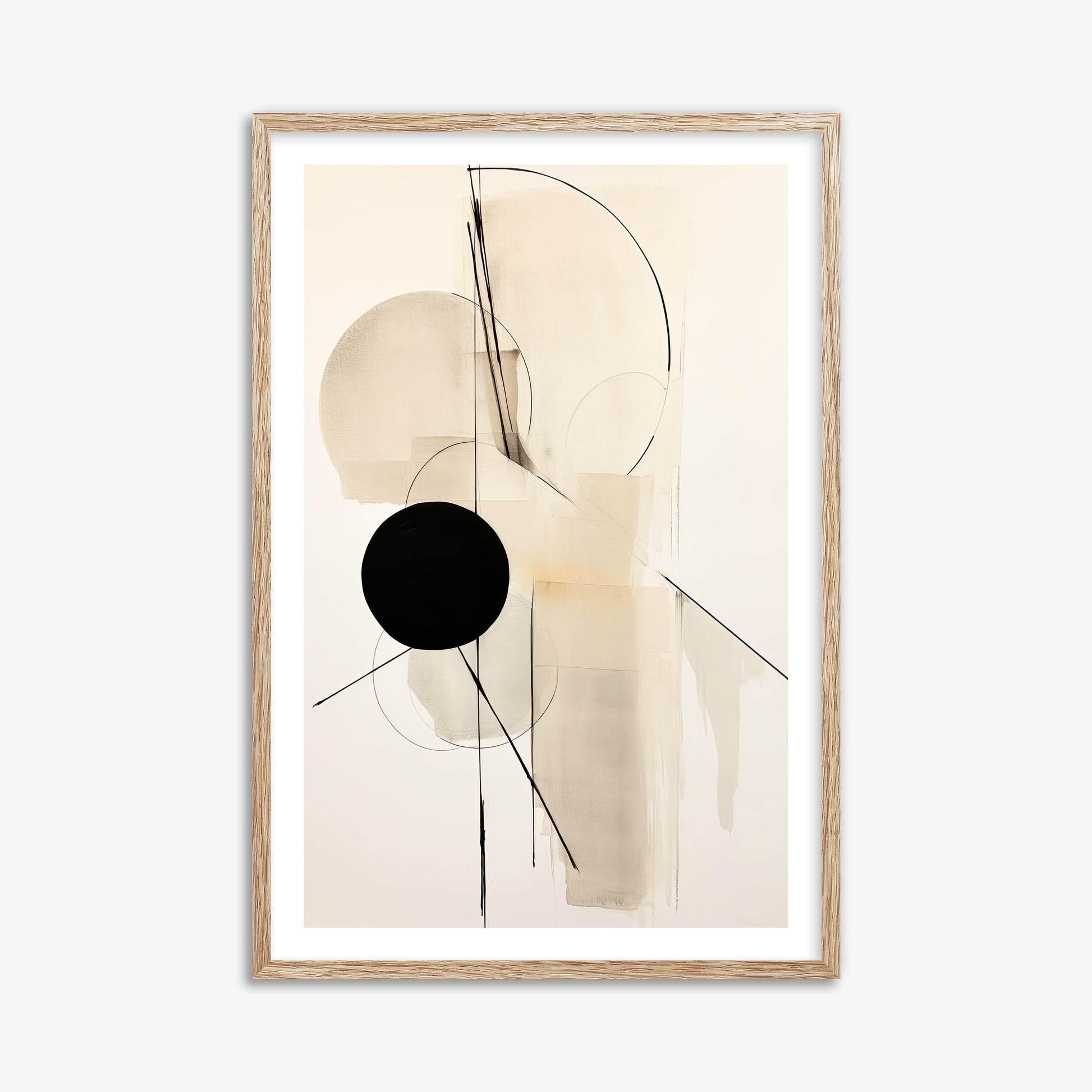 Linear Confluence, 61x91cm Framed Art Reproduction With Raw Oak Frame
