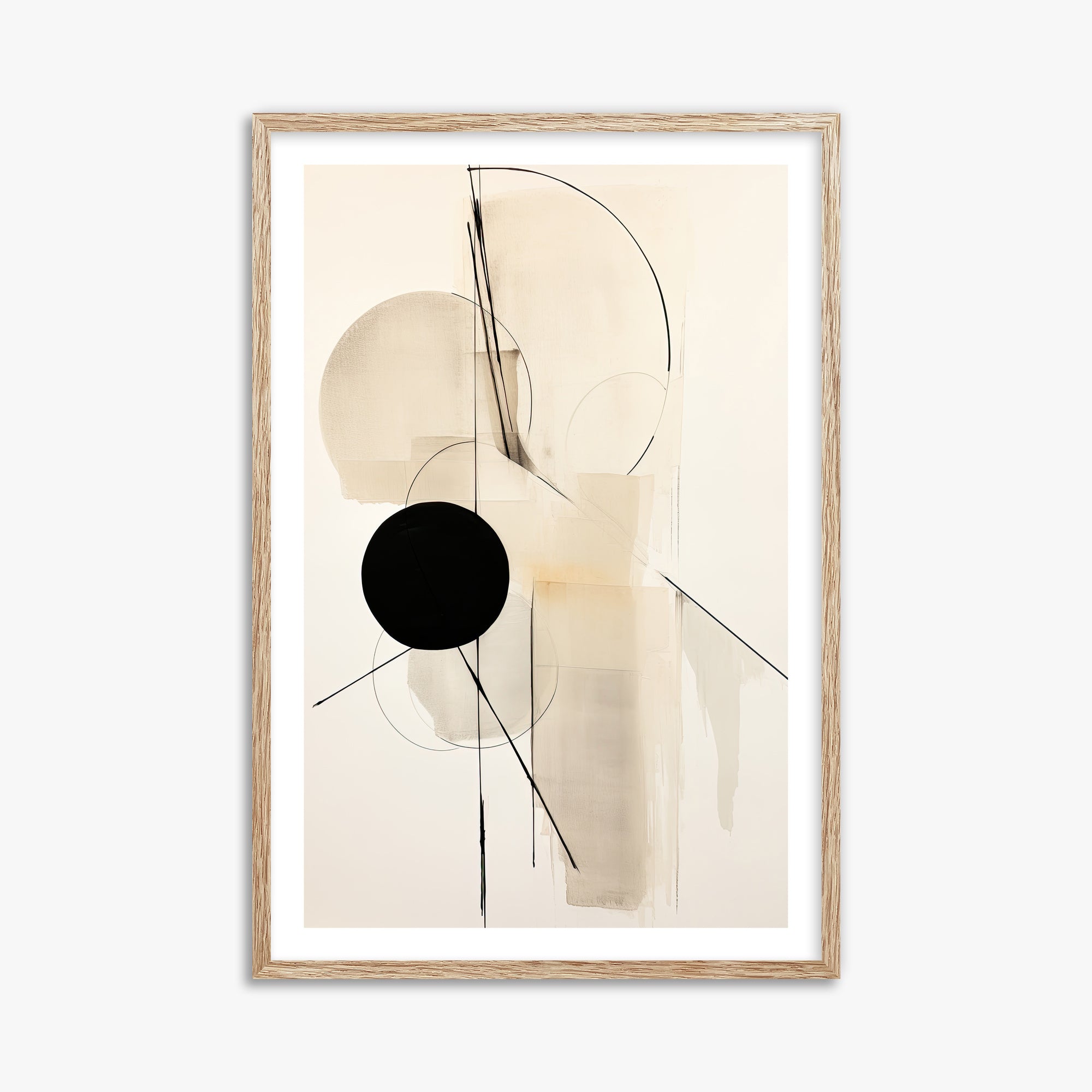 Linear Confluence, 61x91cm Framed Art Reproduction With Raw Oak Frame