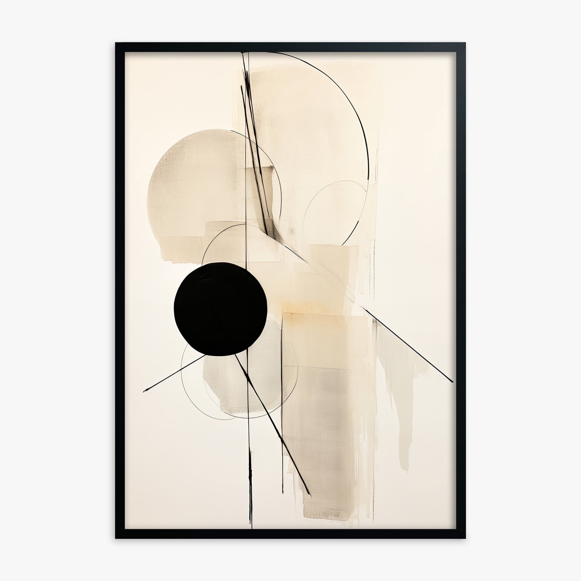 Linear Confluence, Black Framed Poster With Black Frame