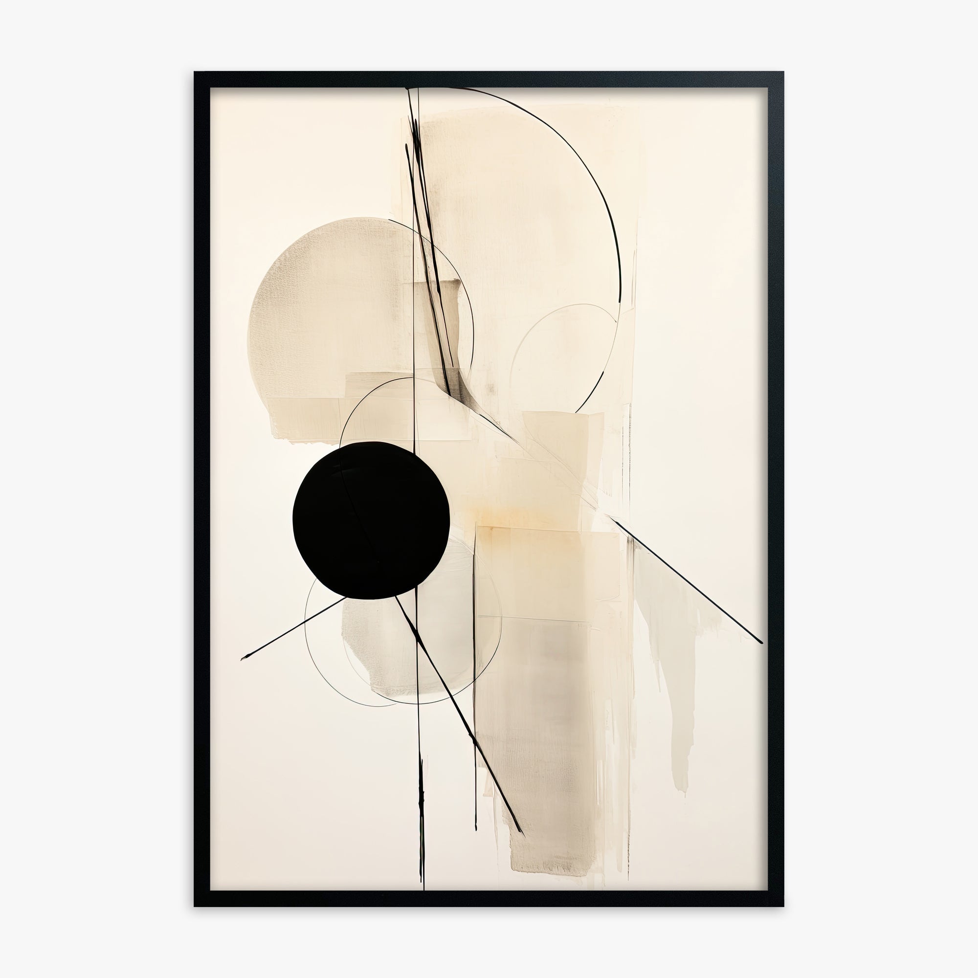 Linear Confluence, Black Framed Poster With Black Frame