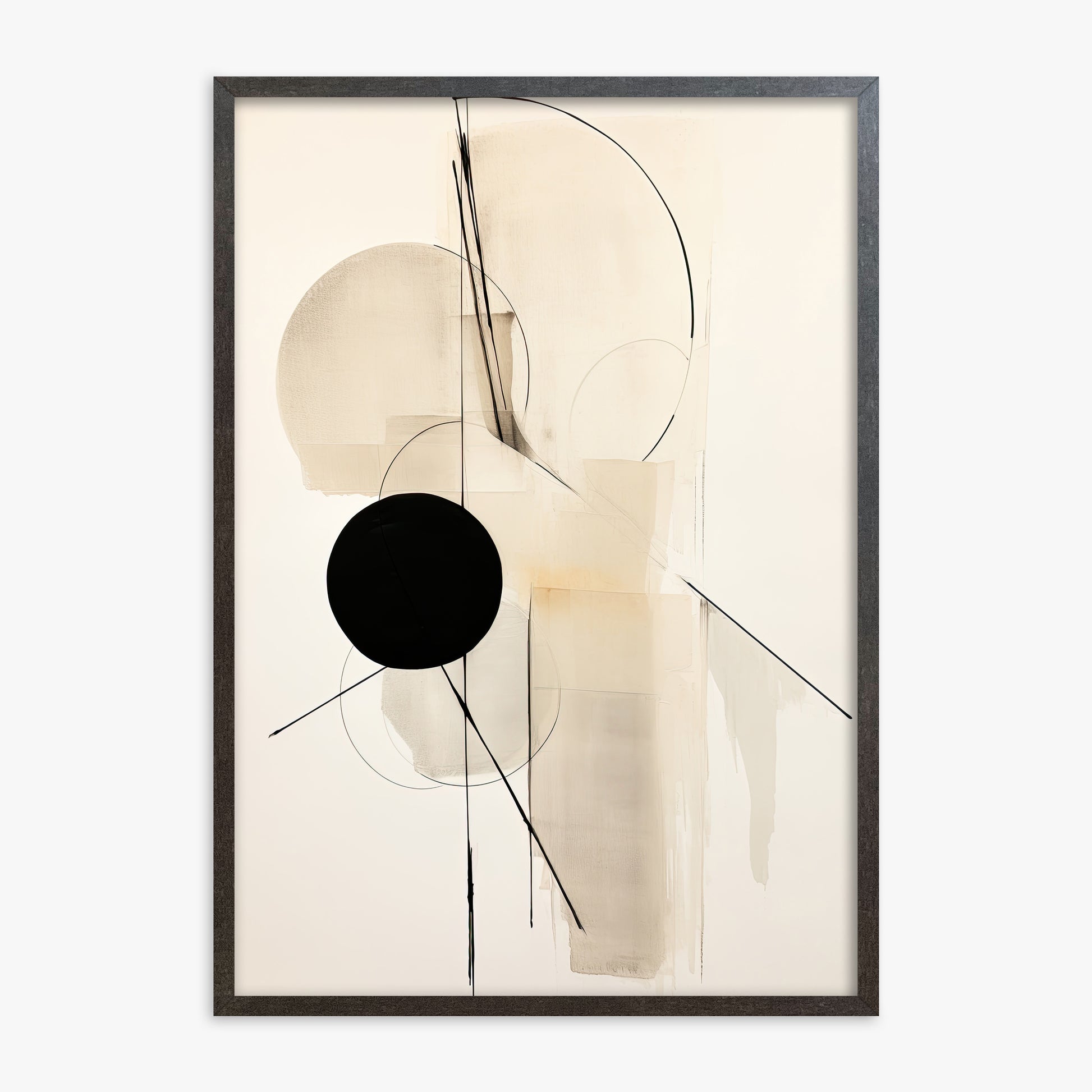 Linear Confluence, 70x100cm Framed Art Reproduction With Espresso Frame