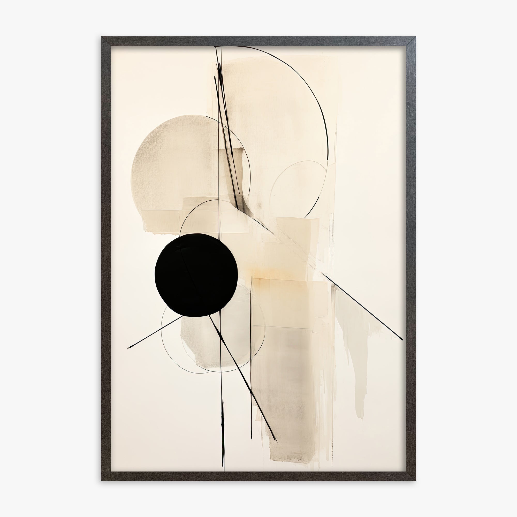 Linear Confluence, 70x100cm Framed Art Reproduction With Espresso Frame
