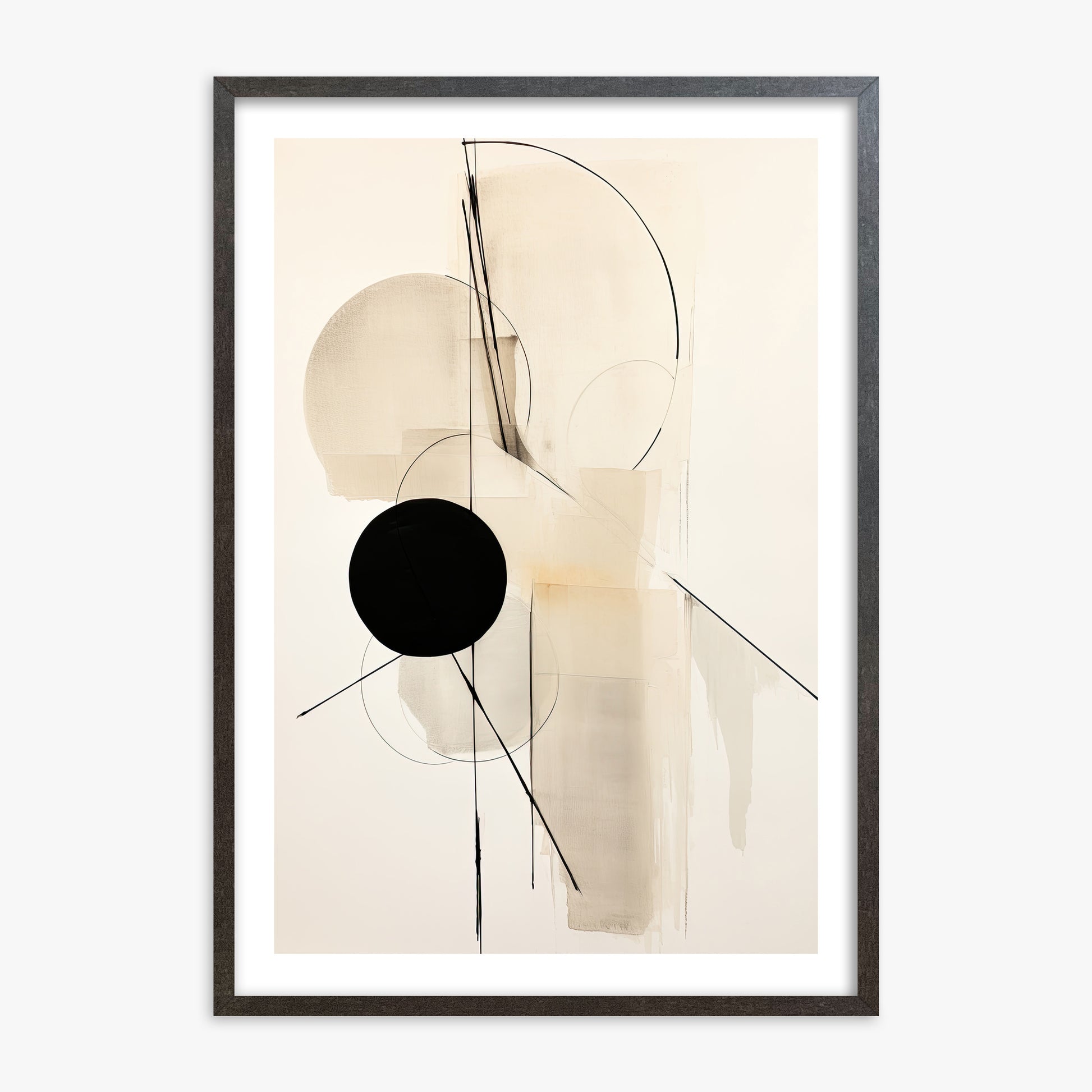 Linear Confluence, 70x100cm Framed Art Reproduction With Espresso Frame