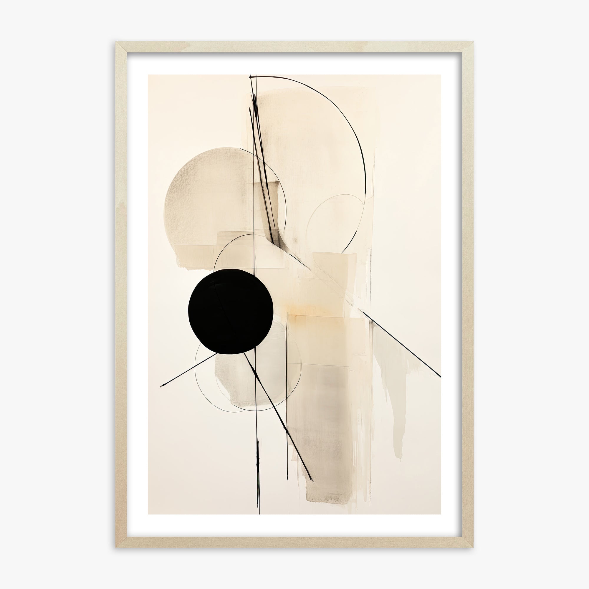Linear Confluence, 70x100cm Framed Art Reproduction With Lime Wood Frame