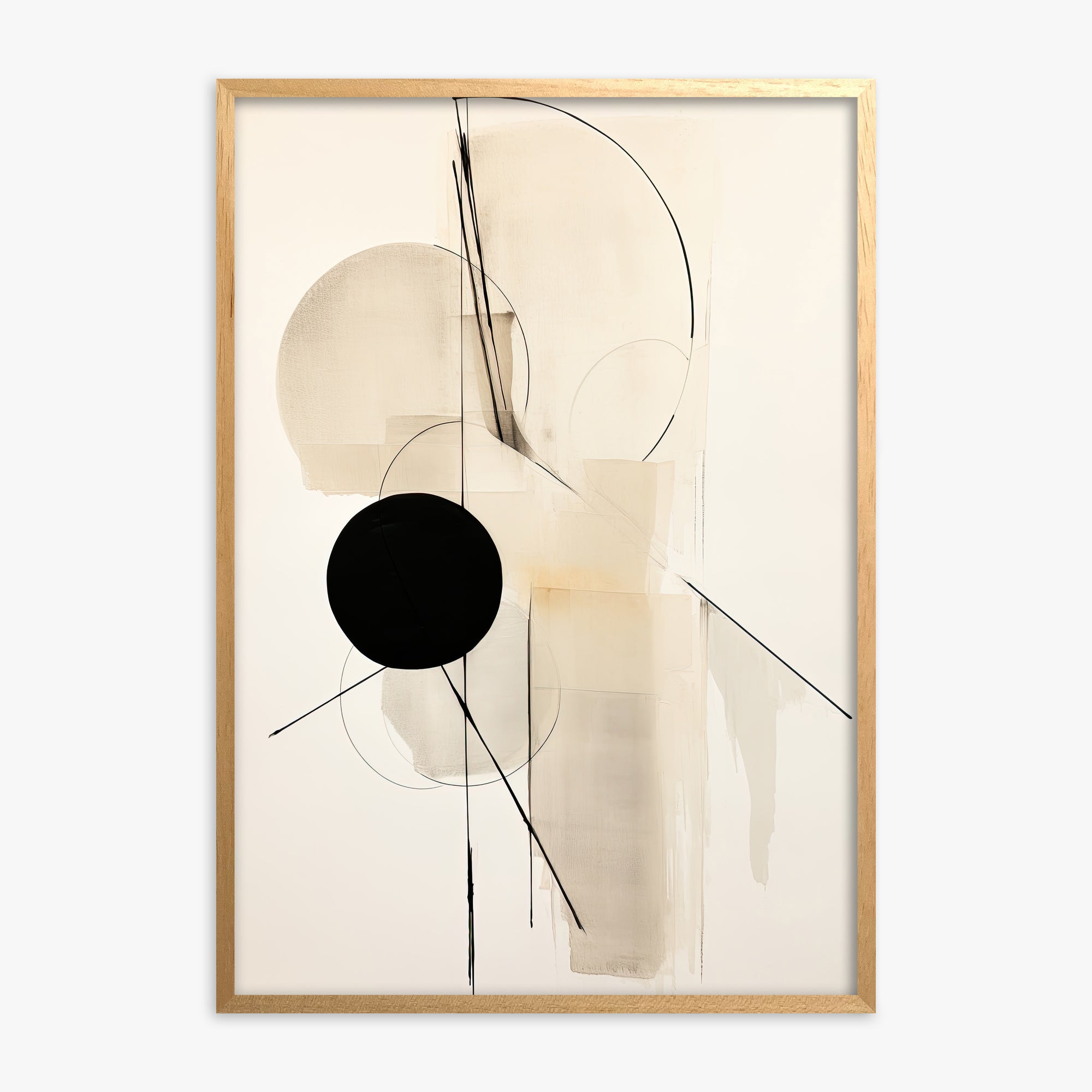 Linear Confluence, Oak Framed Poster With Oak Frame