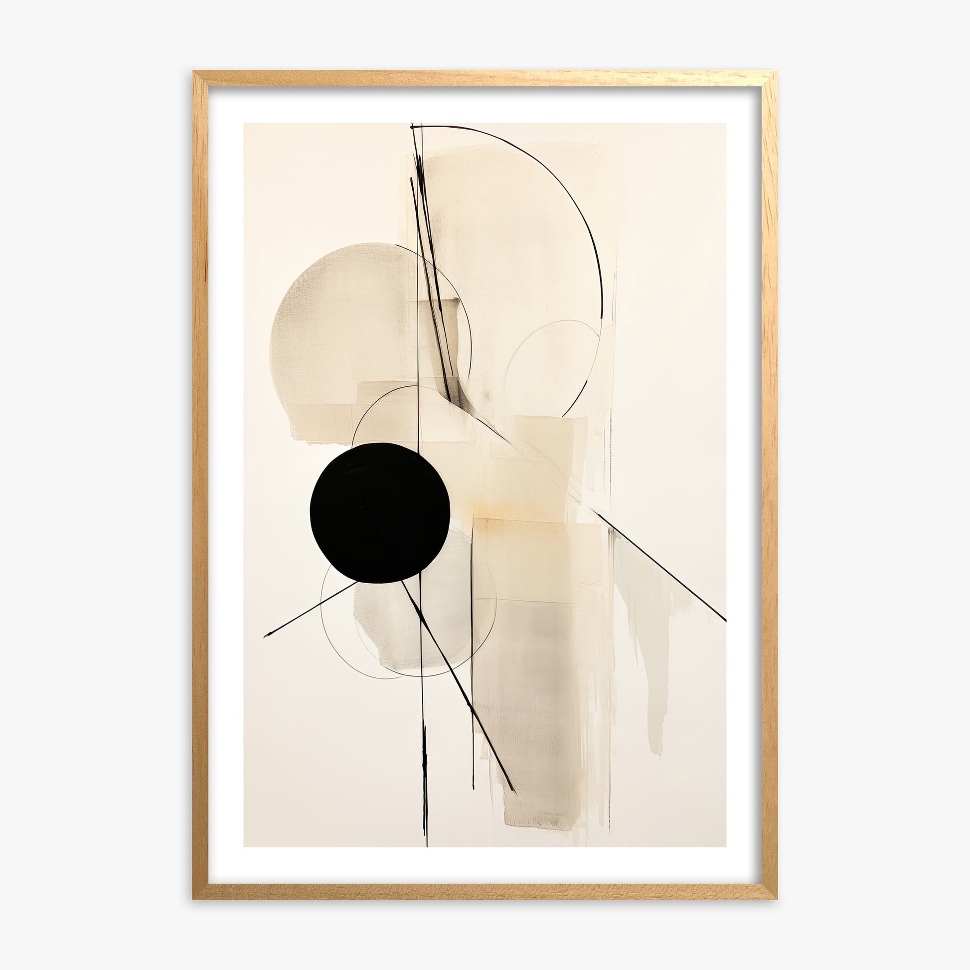 Linear Confluence, Oak Framed Poster With Oak Frame