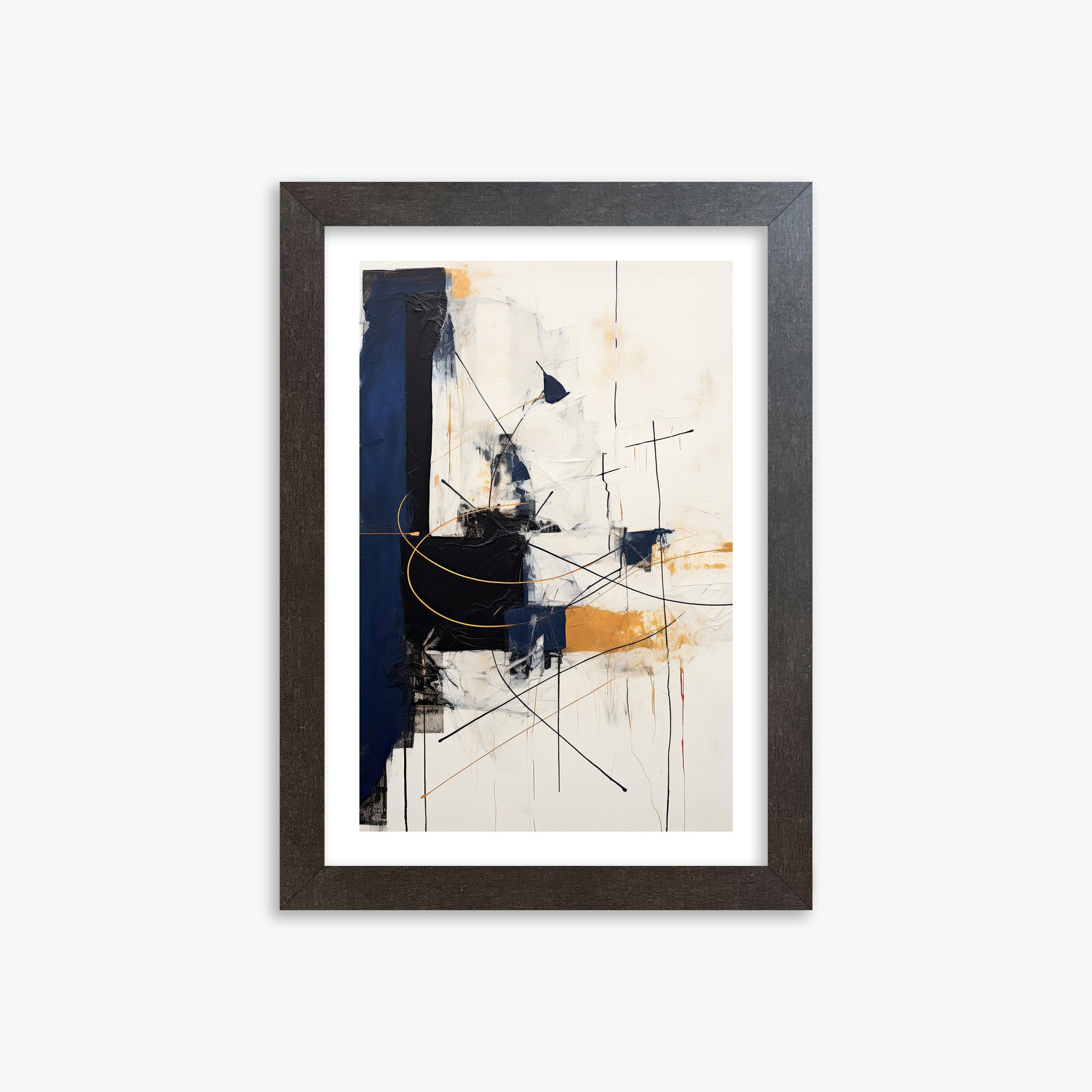 Golden Tangent, 21x30cm Framed Art Reproduction With Espresso Frame