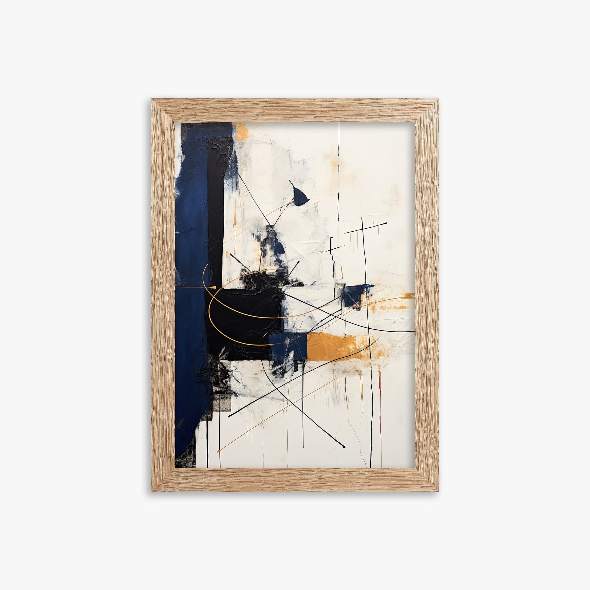 Golden Tangent, 21x30cm Framed Art Reproduction With Raw Oak Frame