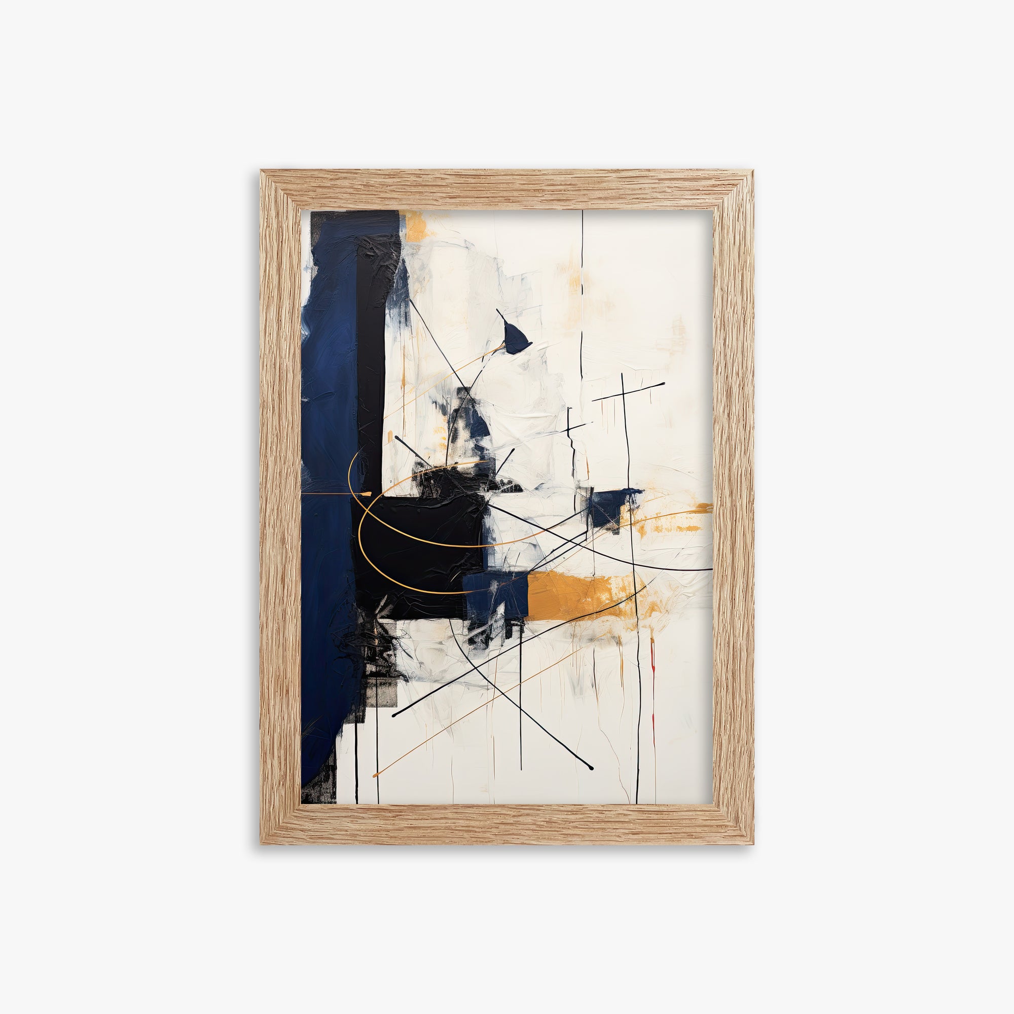 Golden Tangent, 21x30cm Framed Art Reproduction With Raw Oak Frame