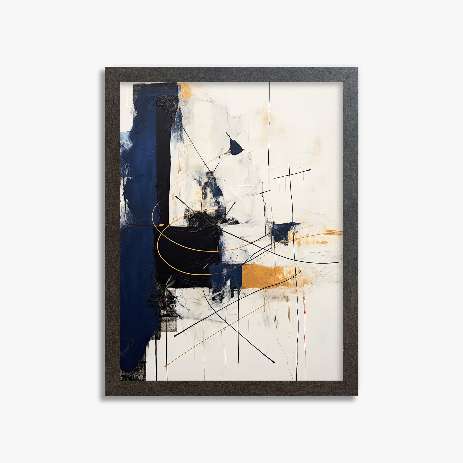 Golden Tangent, 30x40cm Framed Art Reproduction With Espresso Frame