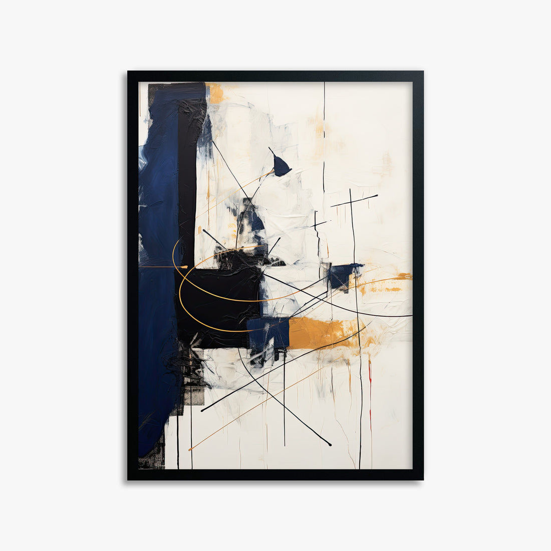 Golden Tangent, 50x70cm Framed Poster With Black Frame