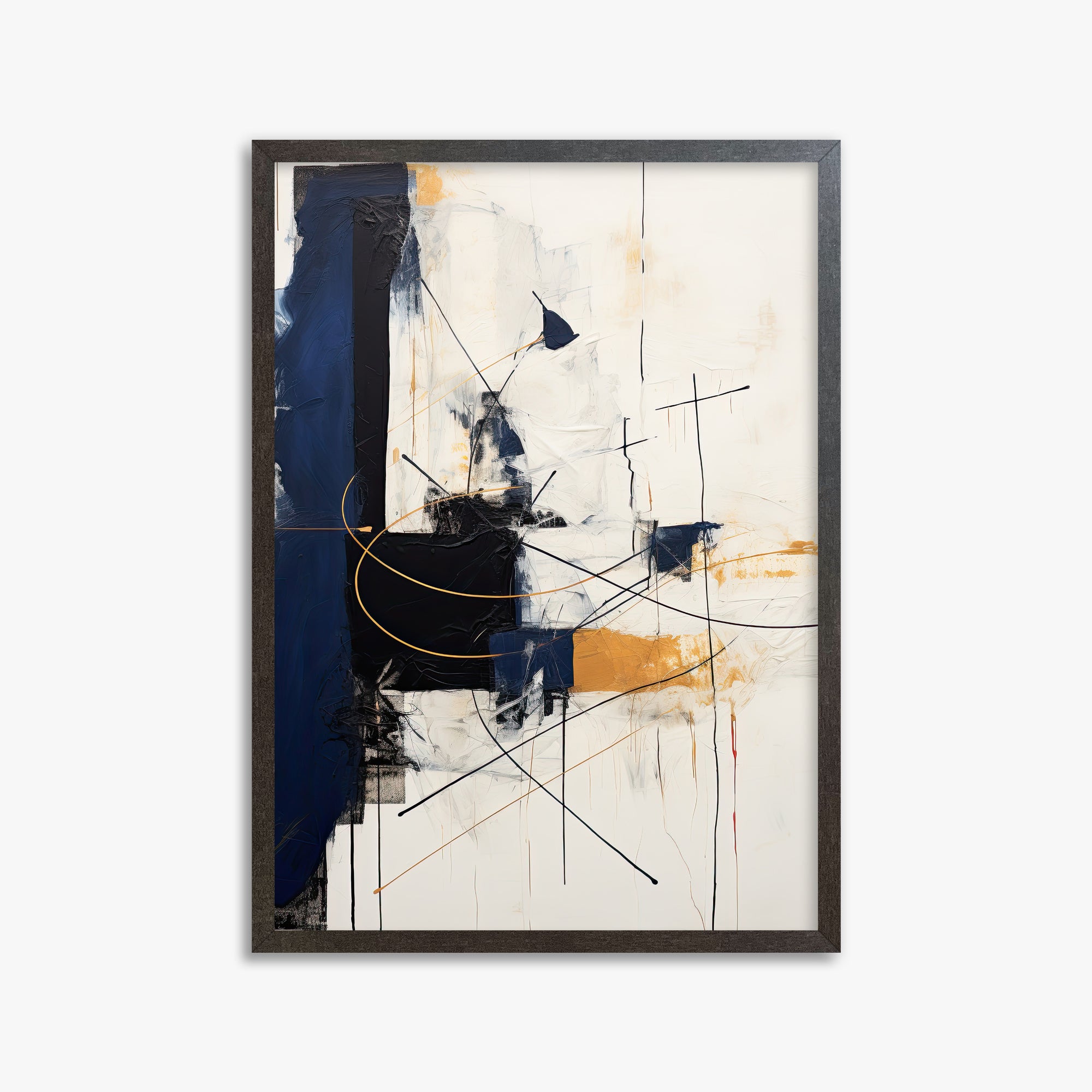 Golden Tangent, 50x70cm Framed Art Reproduction With Espresso Frame