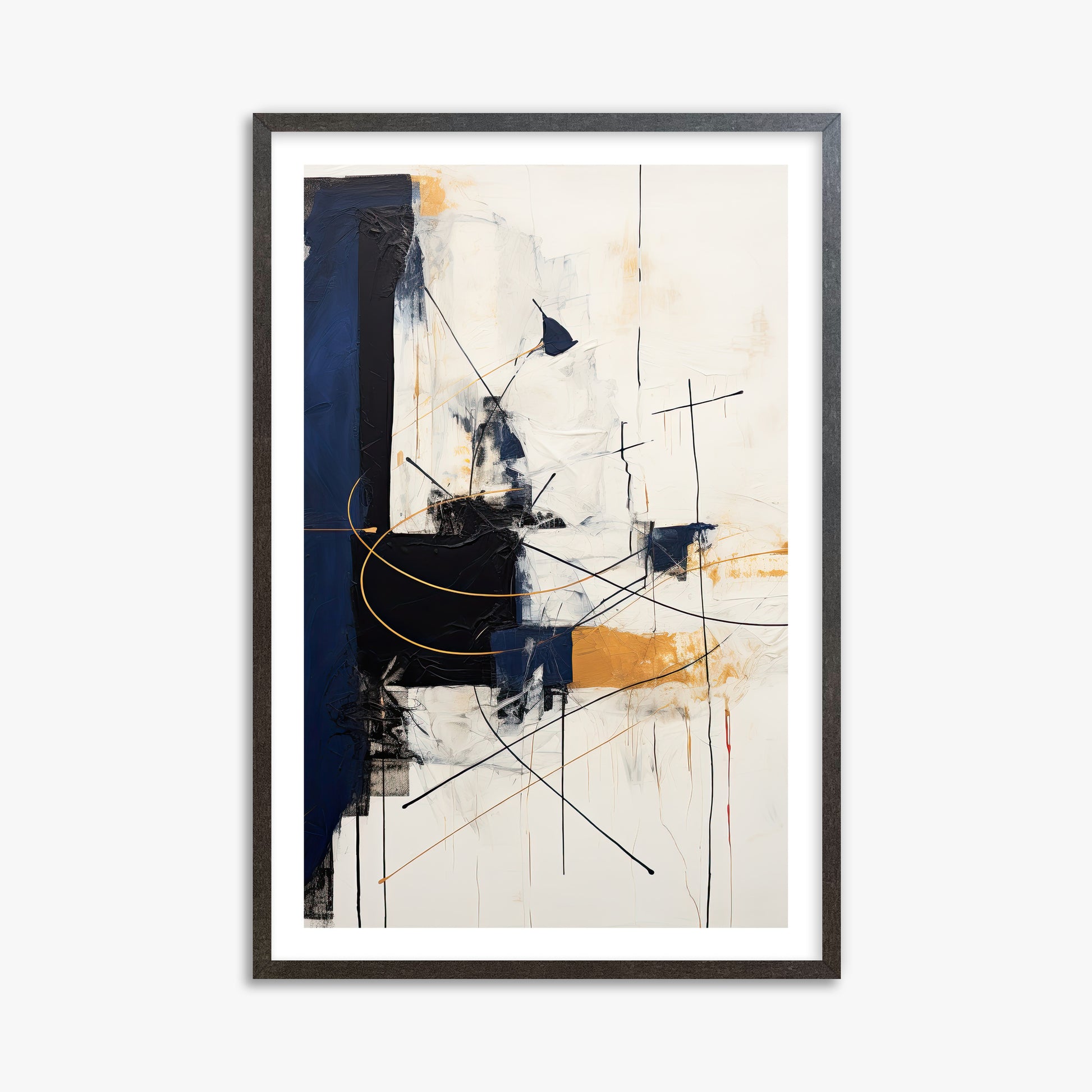 Golden Tangent, 61x91cm Framed Art Reproduction With Espresso Frame