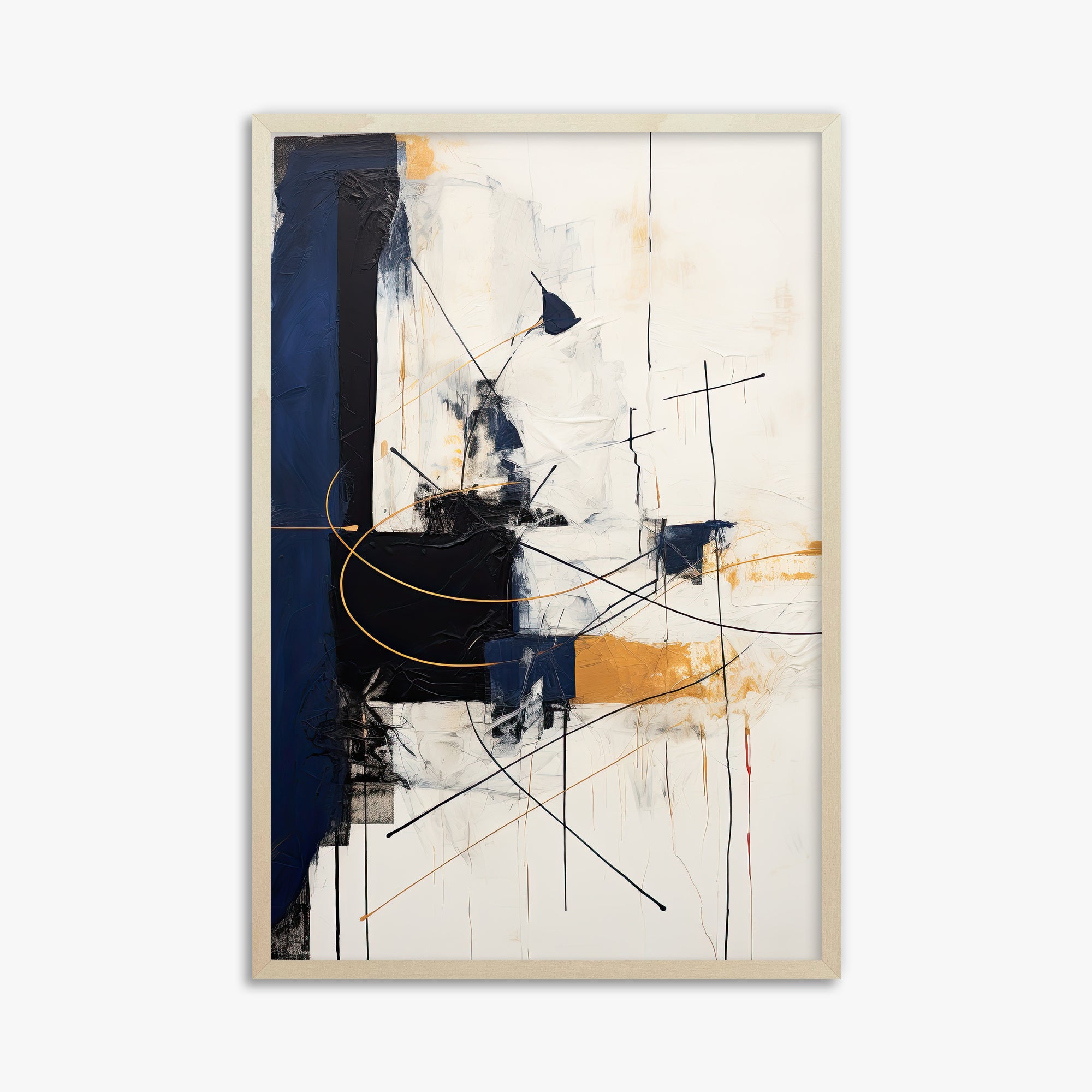 Golden Tangent, 61x91cm Framed Art Reproduction With Lime Wood Frame