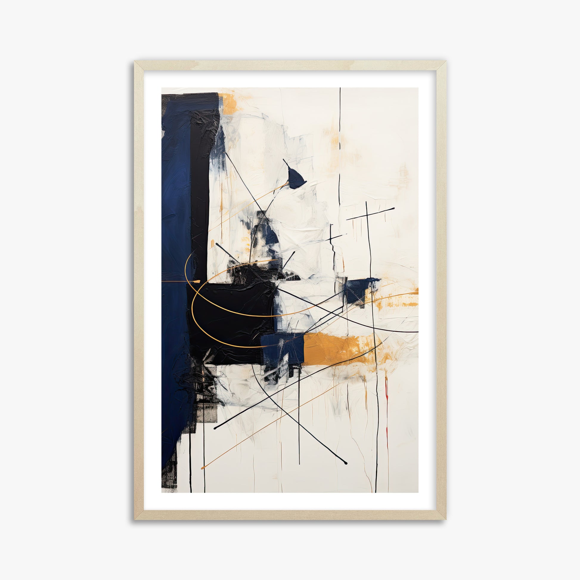 Golden Tangent, 61x91cm Framed Art Reproduction With Lime Wood Frame