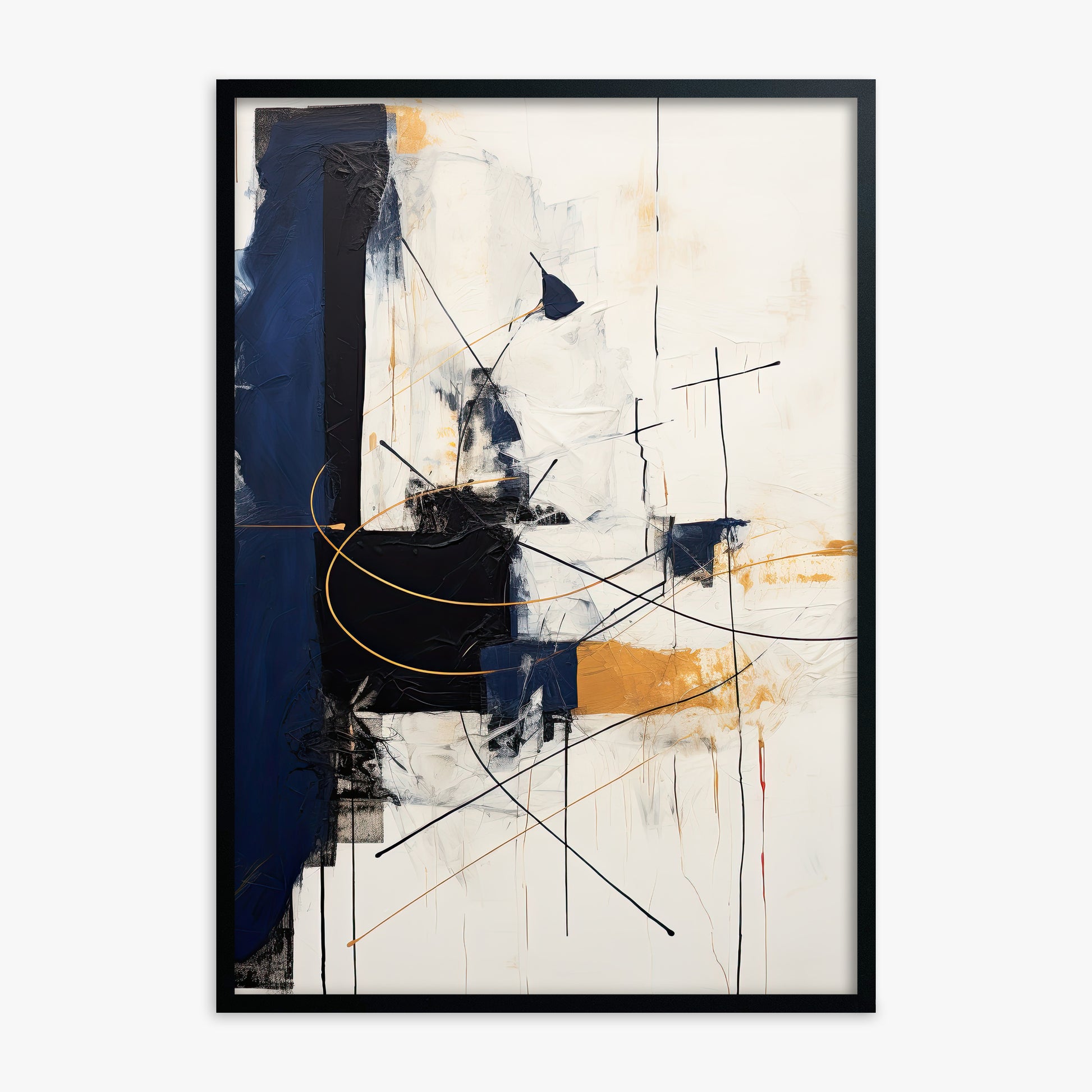 Golden Tangent, Black Framed Poster With Black Frame