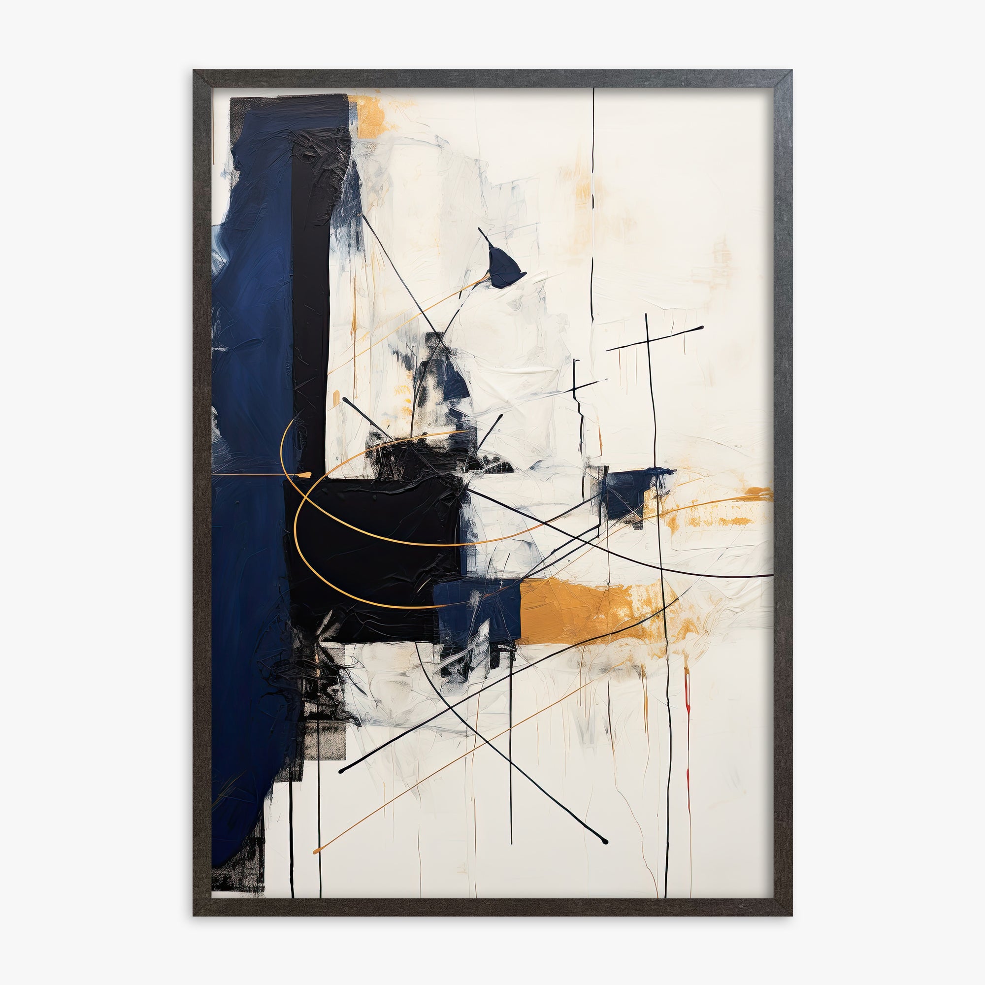 Golden Tangent, 70x100cm Framed Art Reproduction With Espresso Frame