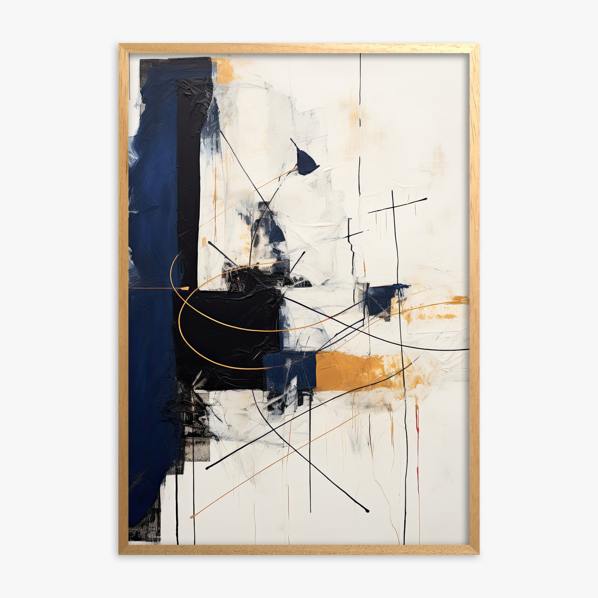 Golden Tangent, Oak Framed Poster With Oak Frame