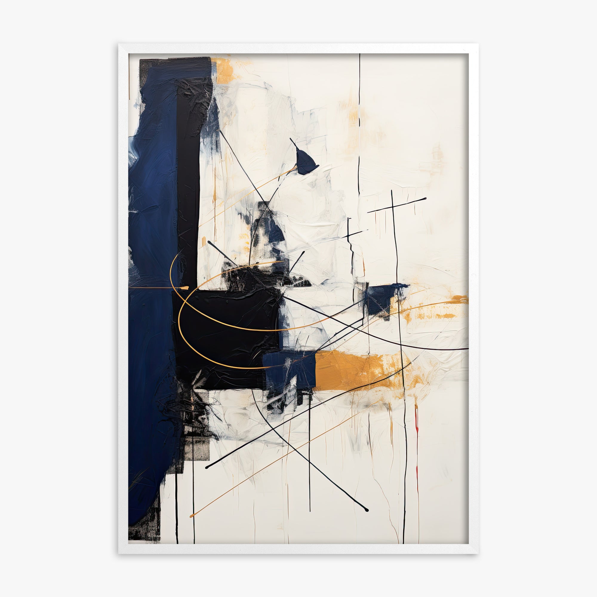 Golden Tangent, White Framed Poster With White Frame