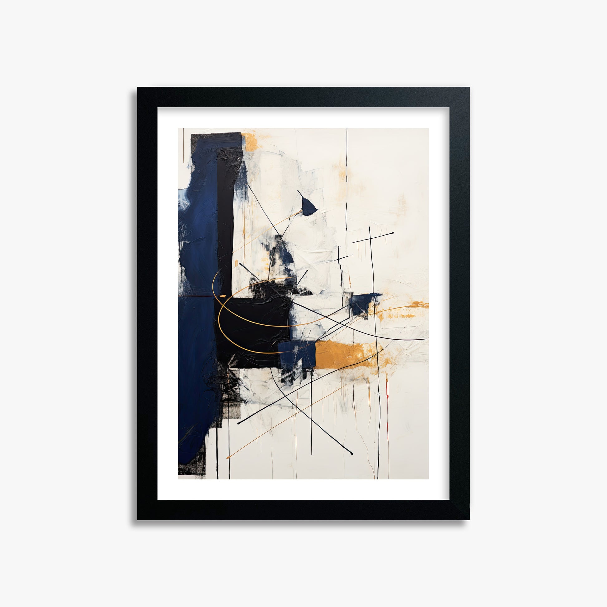 Golden Tangent, 30x40cm Black Framed Art Reproduction