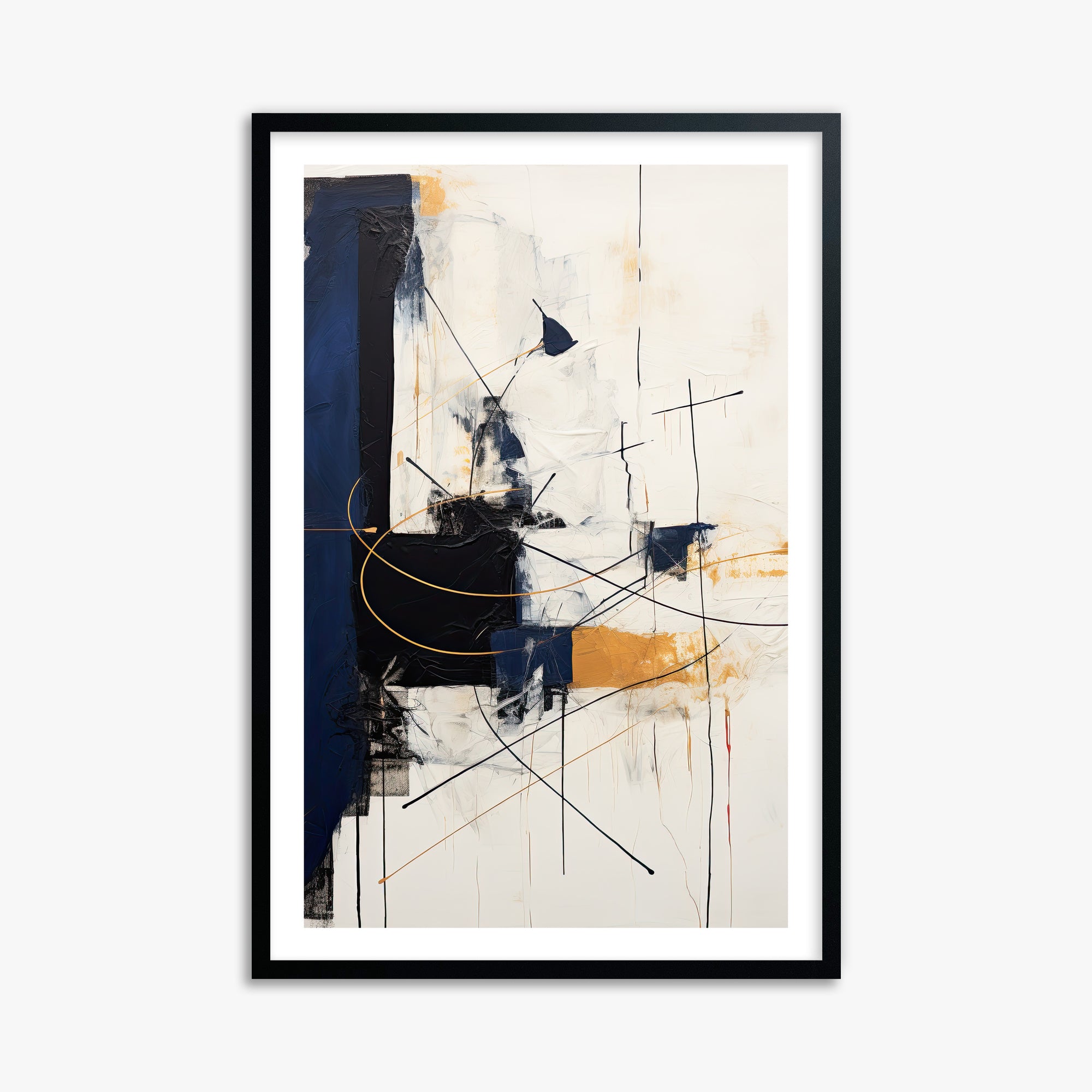 Golden Tangent, 61x91cm Black Framed Art Reproduction
