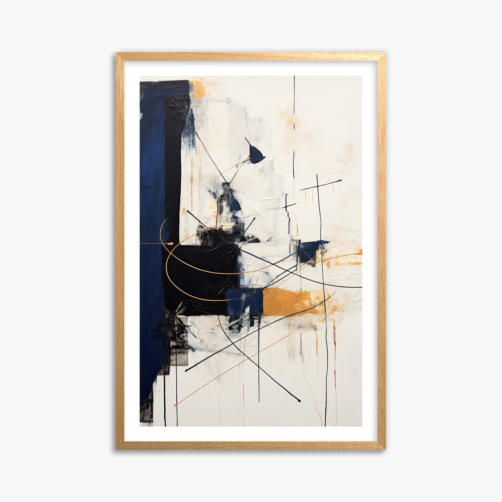 Golden Tangent, 61x91cm Oak Framed Art Reproduction