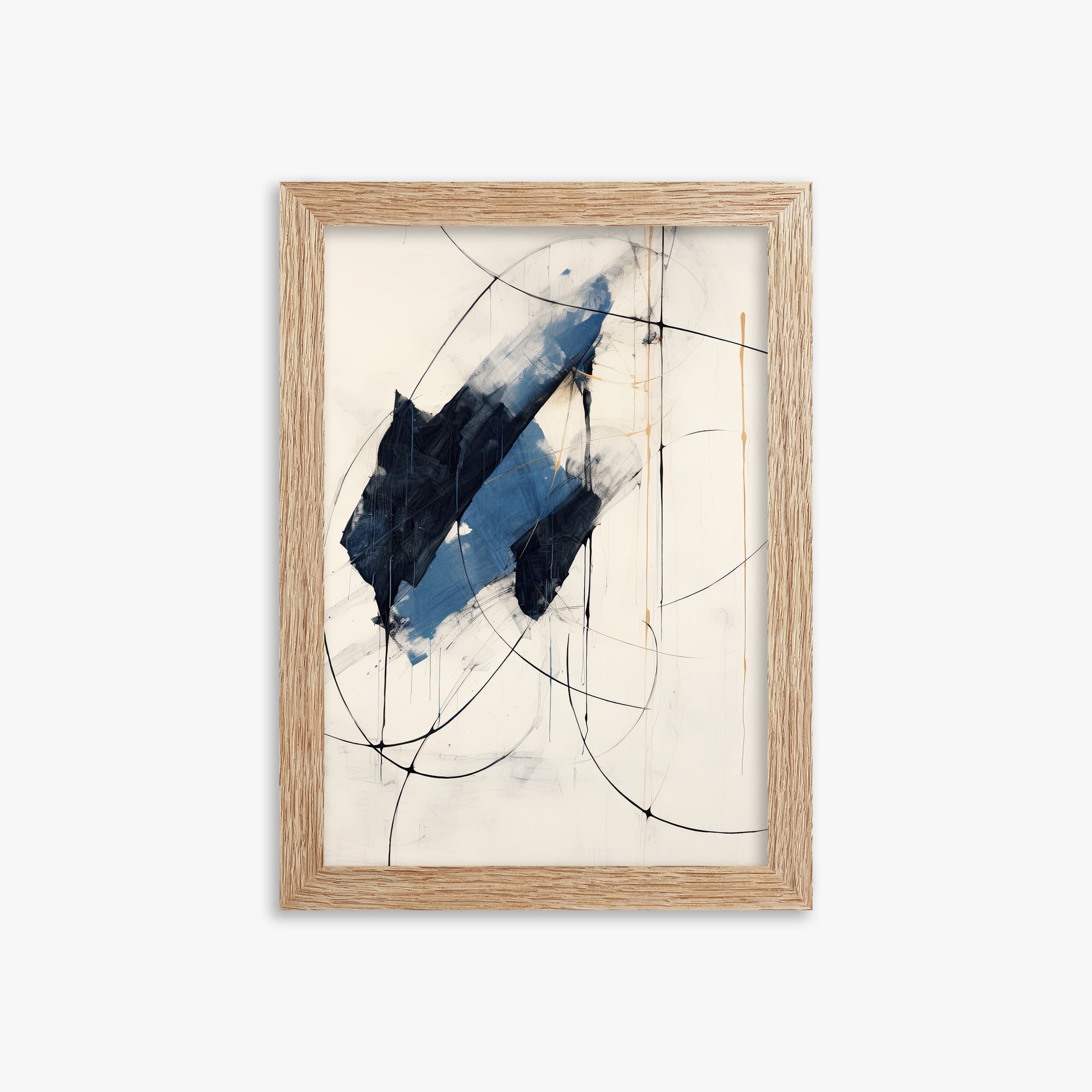 Midnight Sails, 21x30cm Framed Art Reproduction With Raw Oak Frame