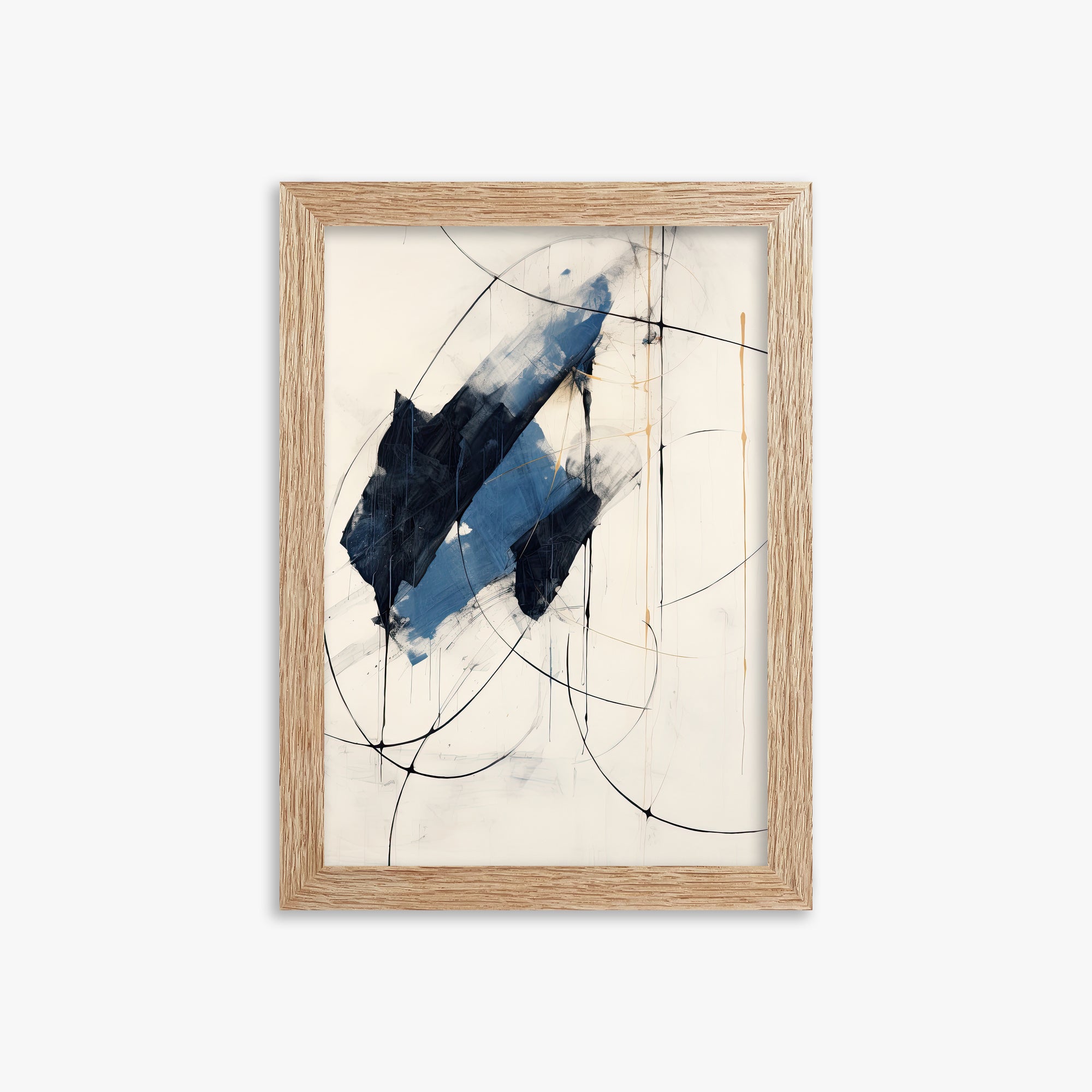 Midnight Sails, 21x30cm Framed Art Reproduction With Raw Oak Frame
