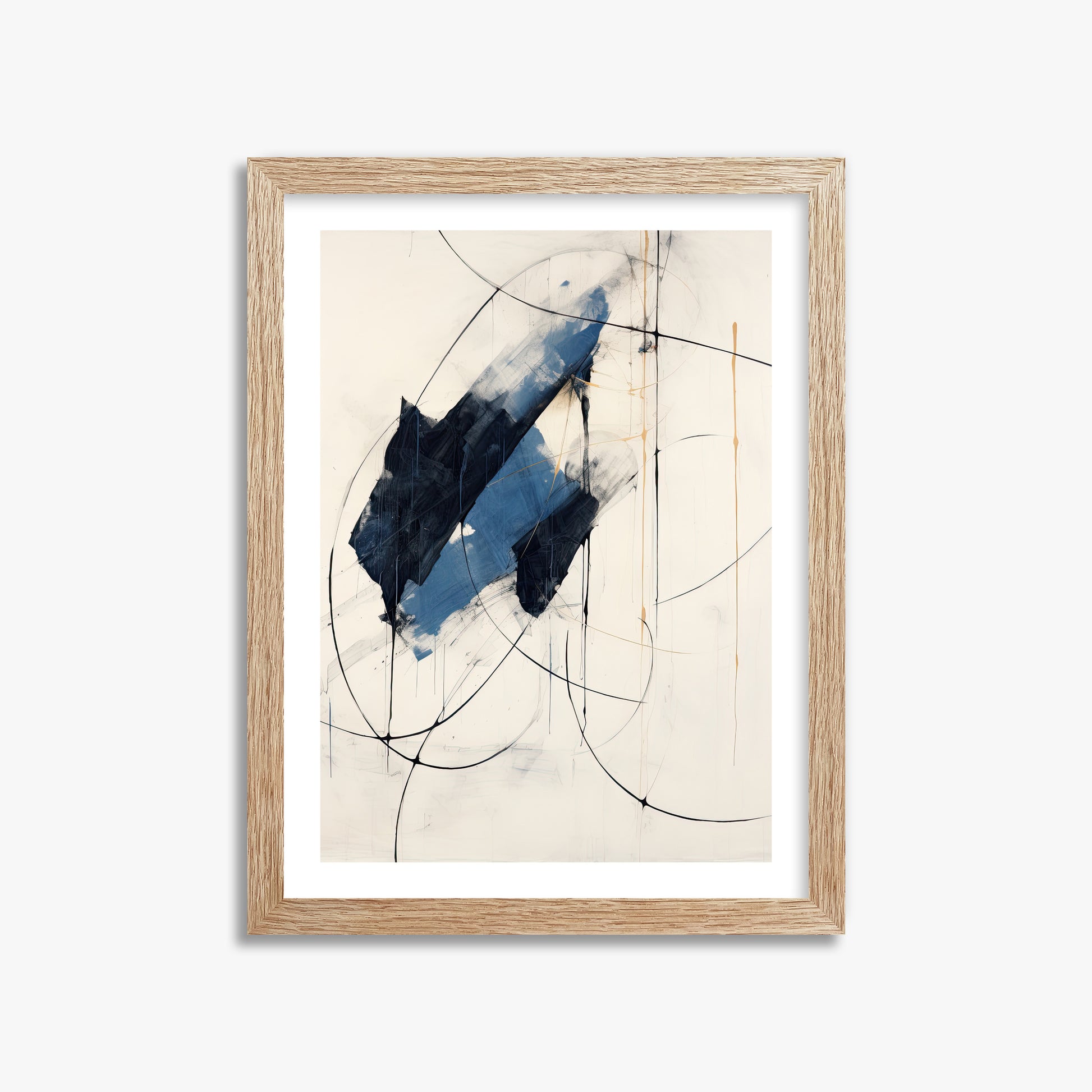 Midnight Sails, 30x40cm Framed Art Reproduction With Raw Oak Frame