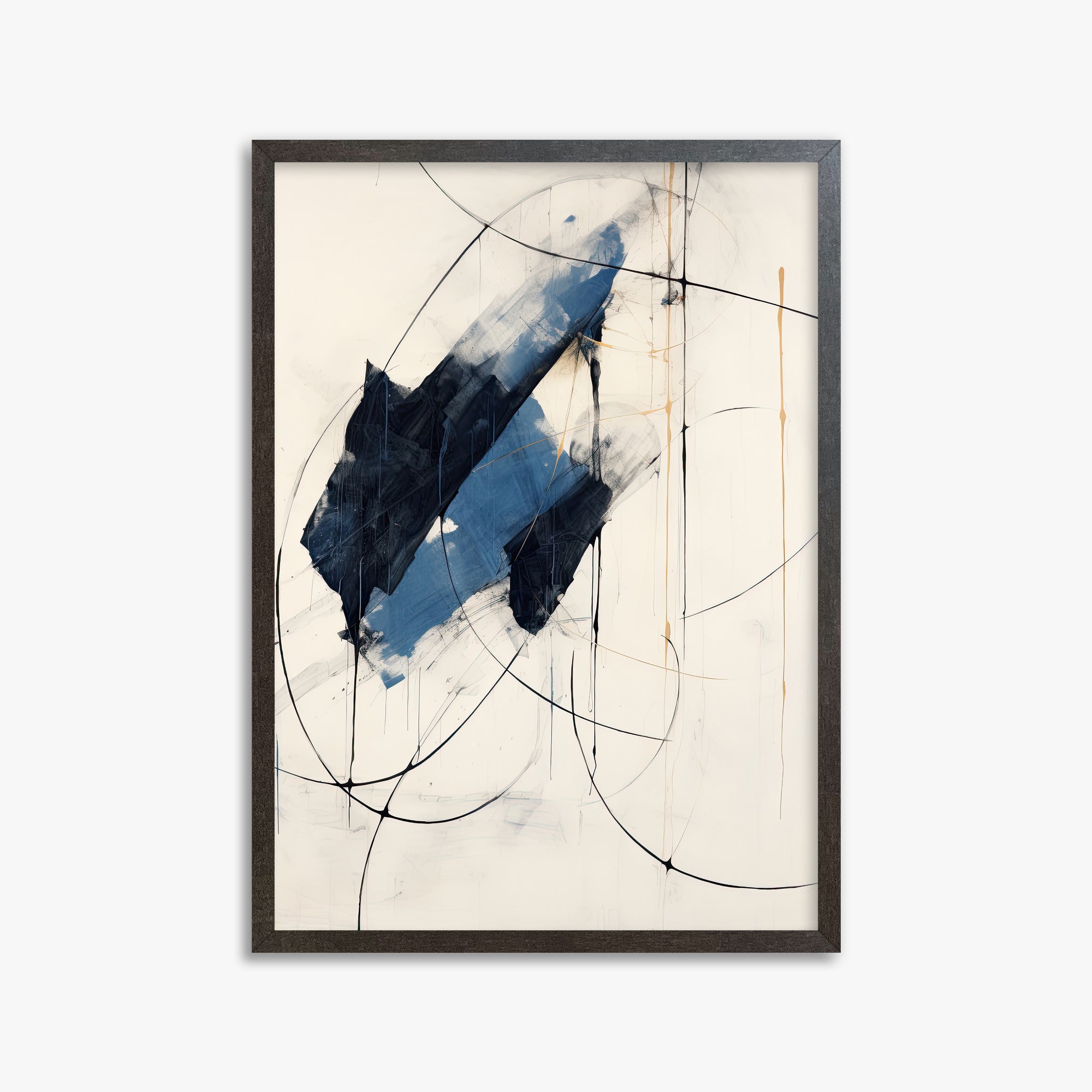 Midnight Sails, 50x70cm Framed Art Reproduction With Espresso Frame