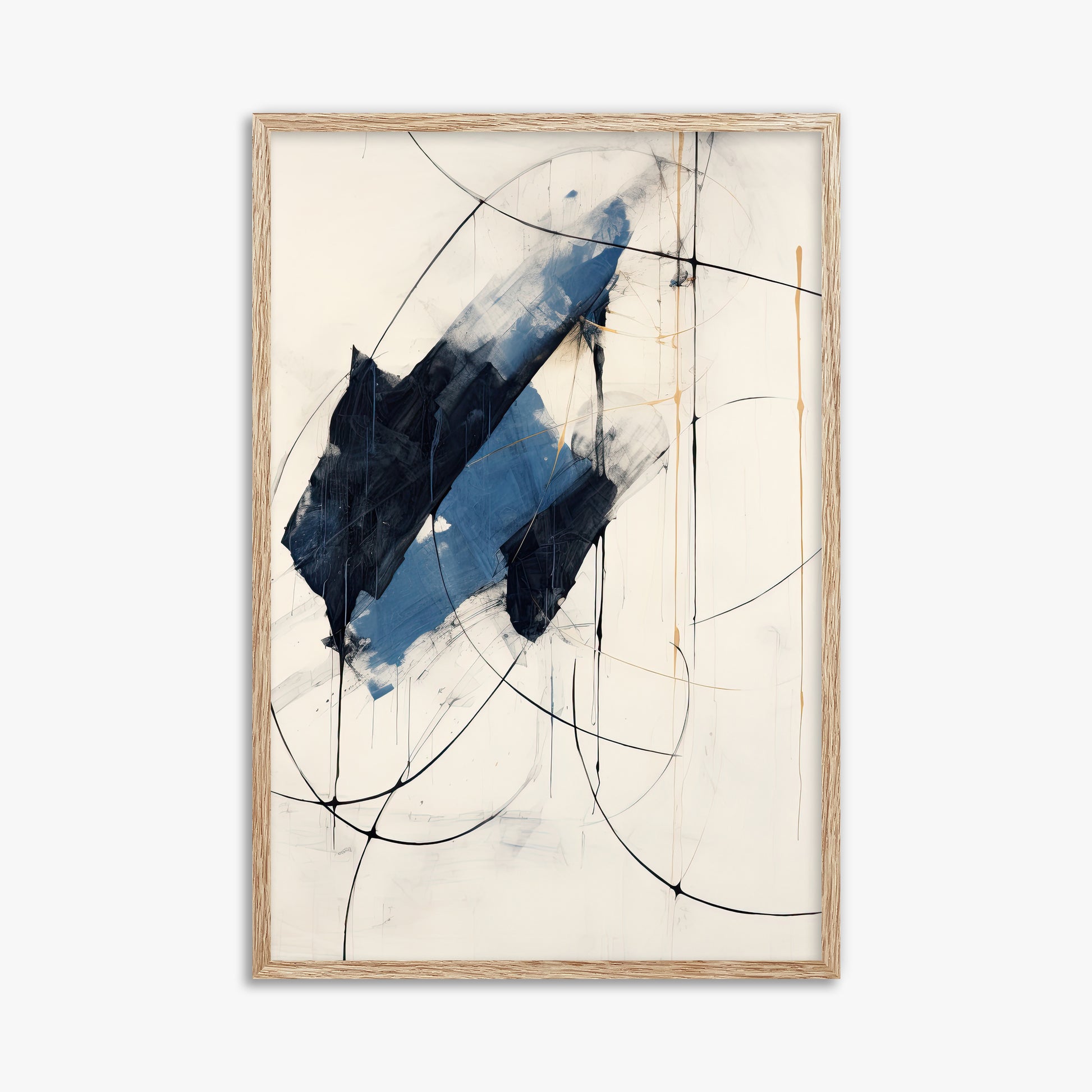Midnight Sails, 61x91cm Framed Art Reproduction With Raw Oak Frame