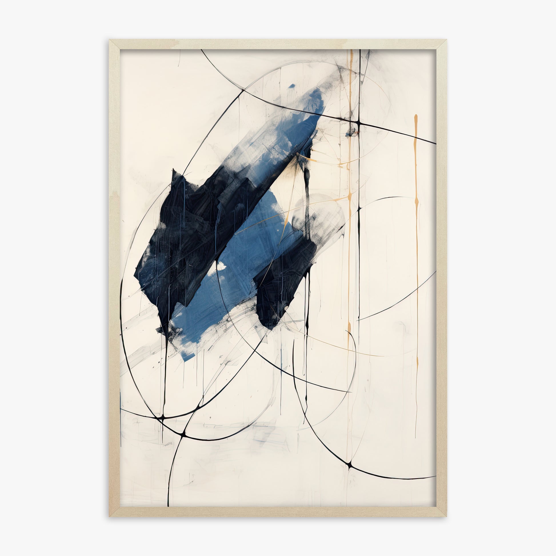 Midnight Sails, 70x100cm Framed Art Reproduction With Lime Wood Frame