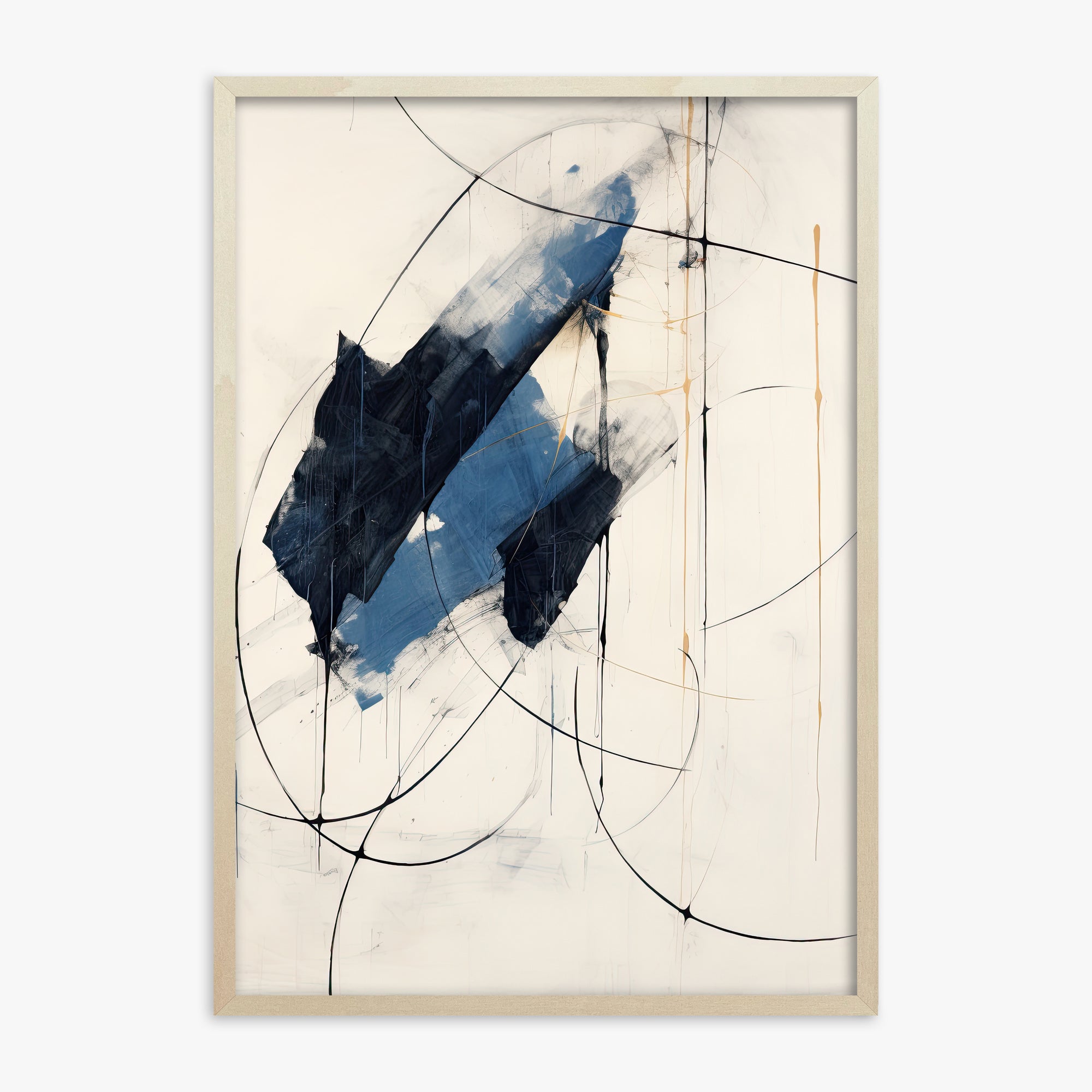 Midnight Sails, 70x100cm Framed Art Reproduction With Lime Wood Frame