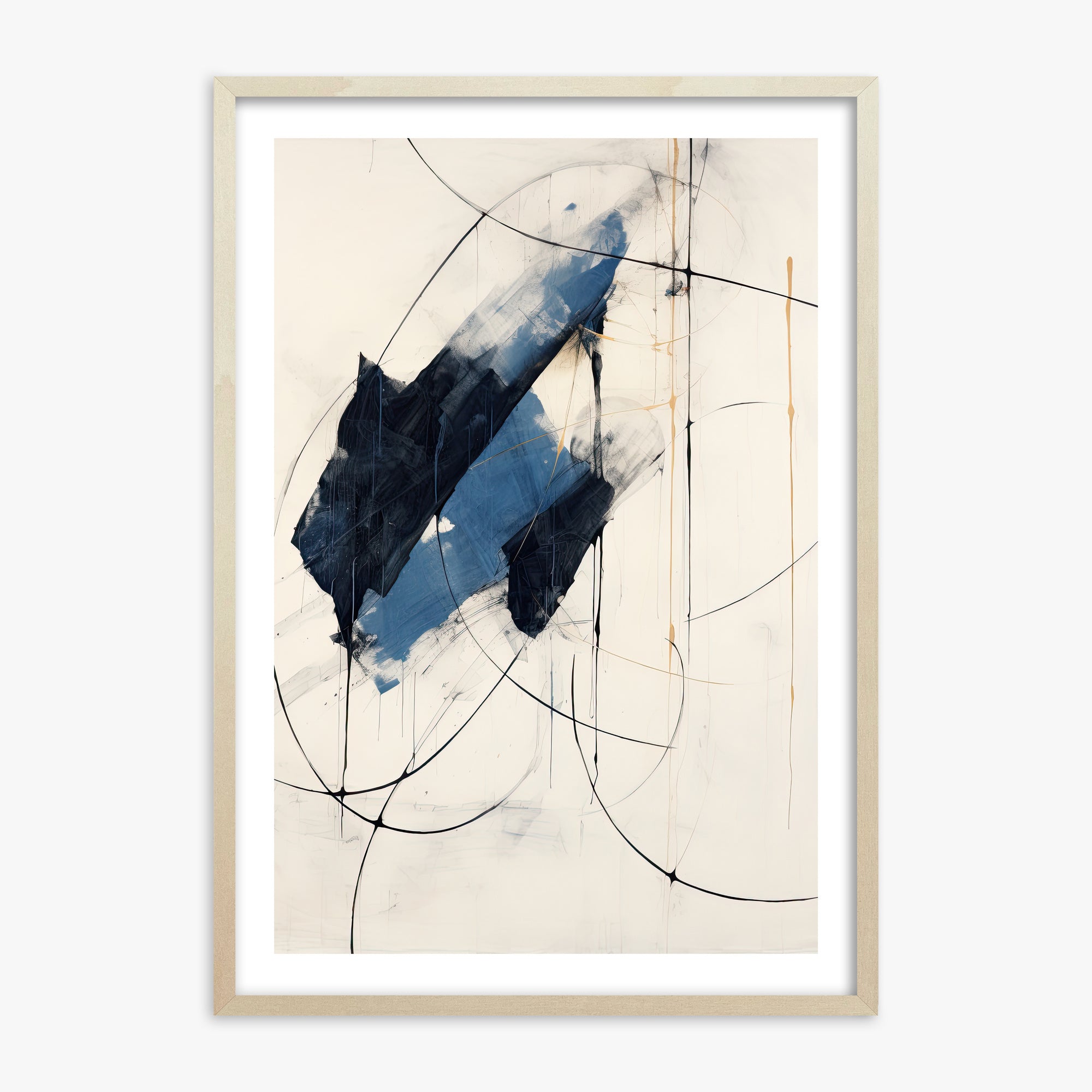 Midnight Sails, 70x100cm Framed Art Reproduction With Lime Wood Frame