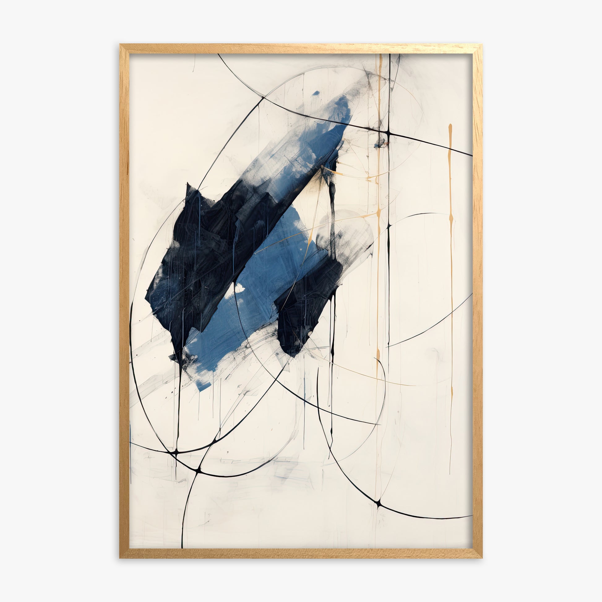 Midnight Sails, Oak Framed Poster With Oak Frame