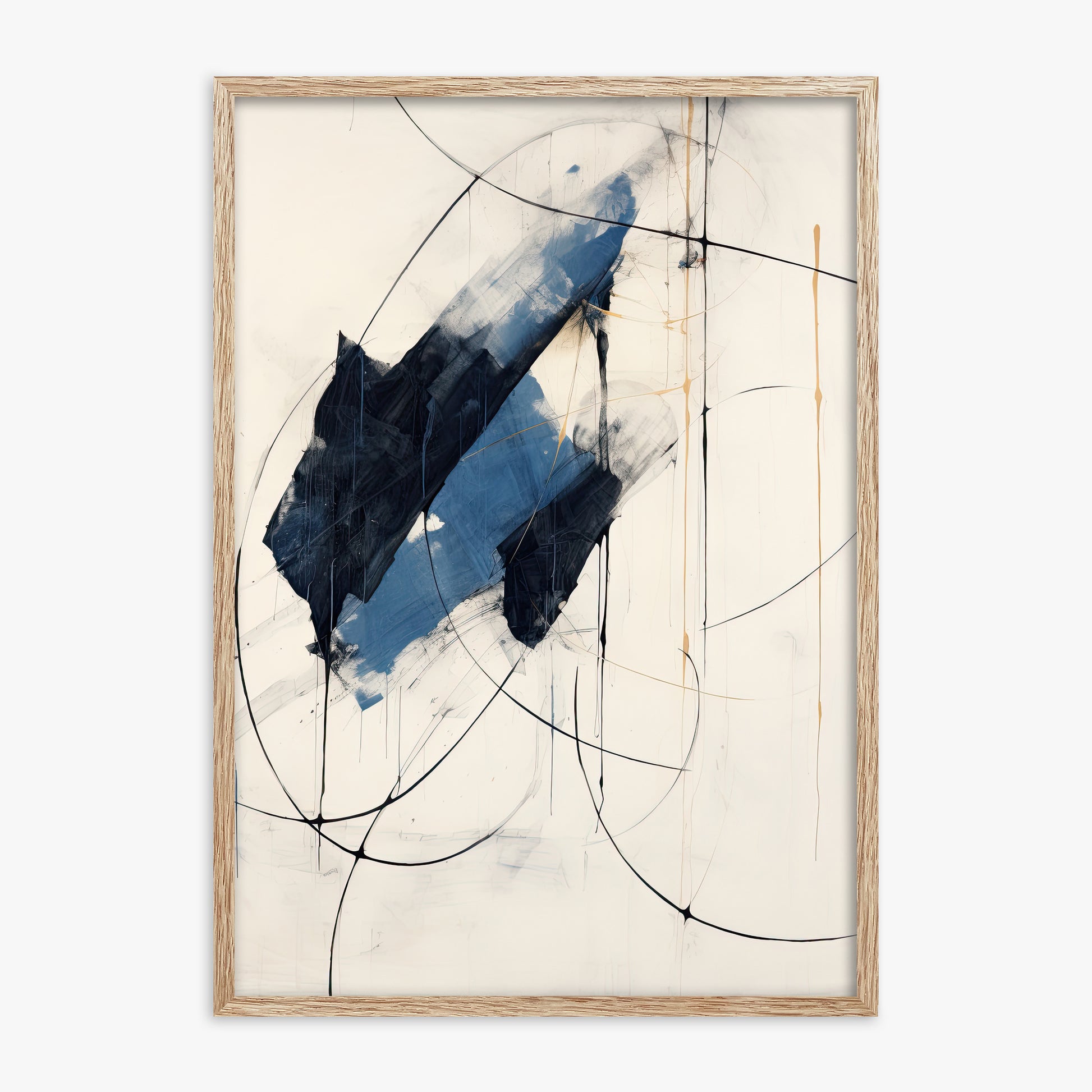 Midnight Sails, 70x100cm Framed Art Reproduction With Raw Oak Frame