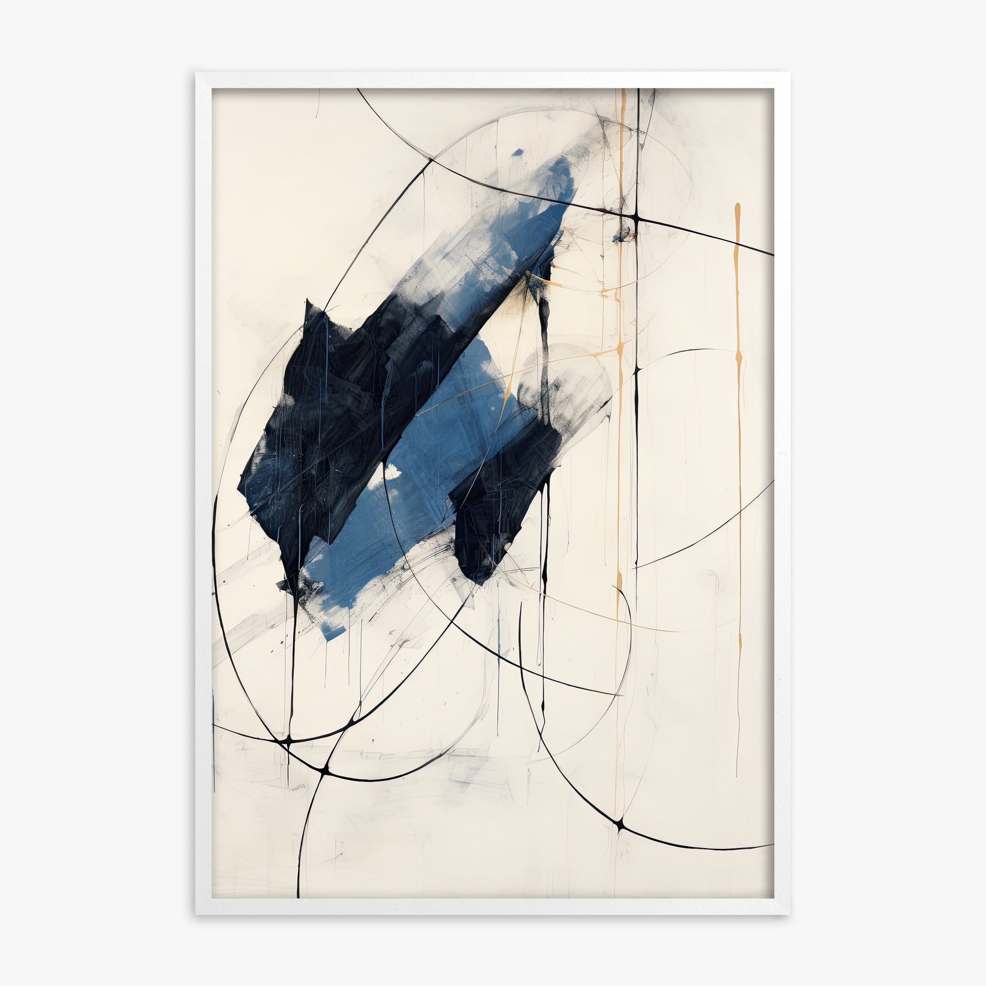 Midnight Sails, White Framed Poster With White Frame