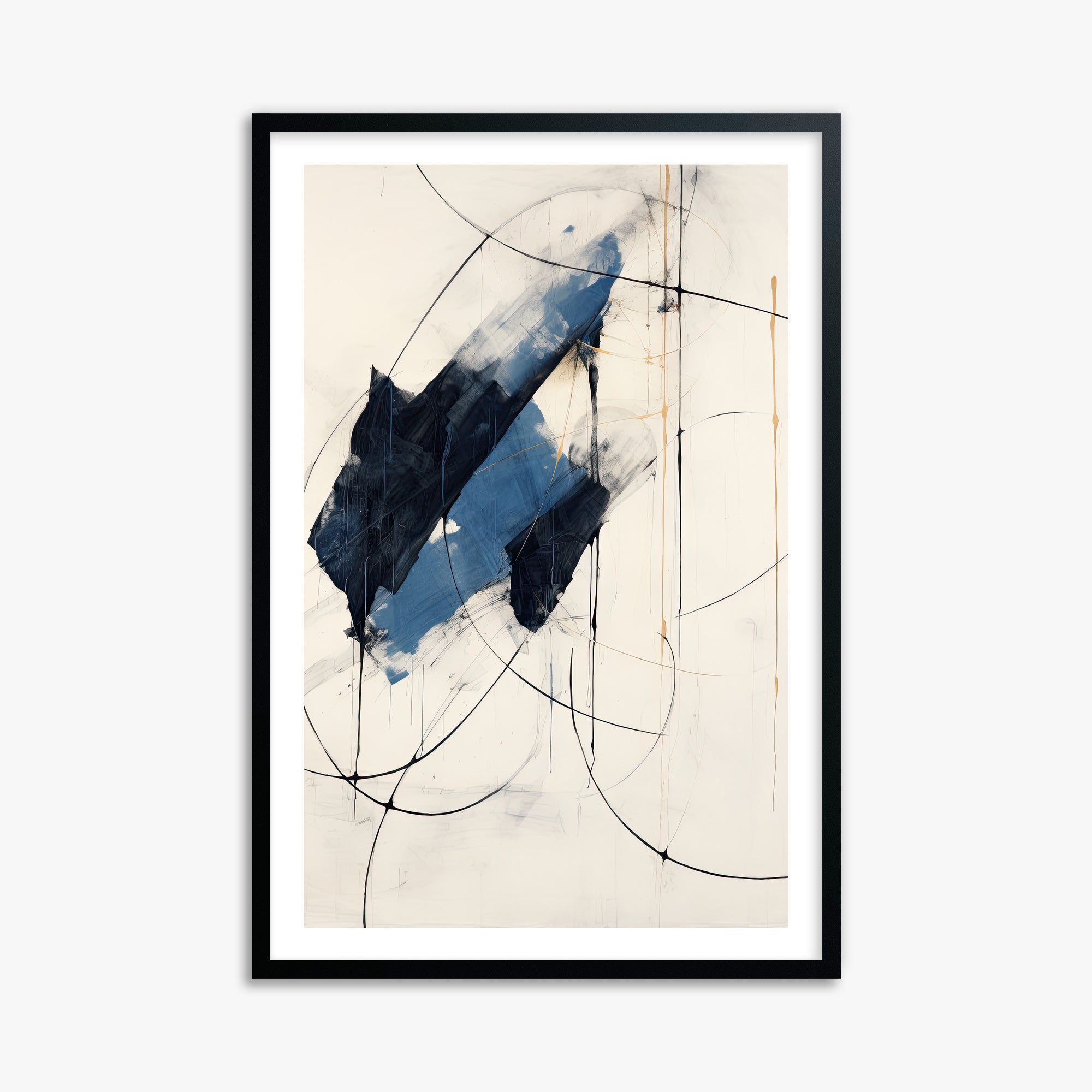 Midnight Sails, 61x91cm Black Framed Art Reproduction