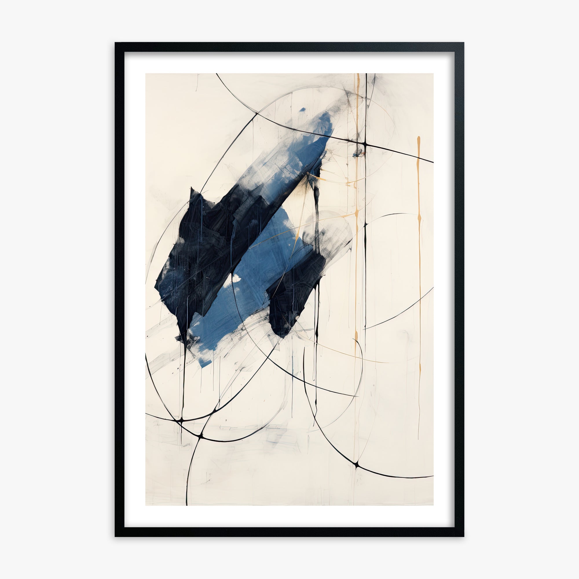 Midnight Sails, 70x100cm Black Framed Art Reproduction