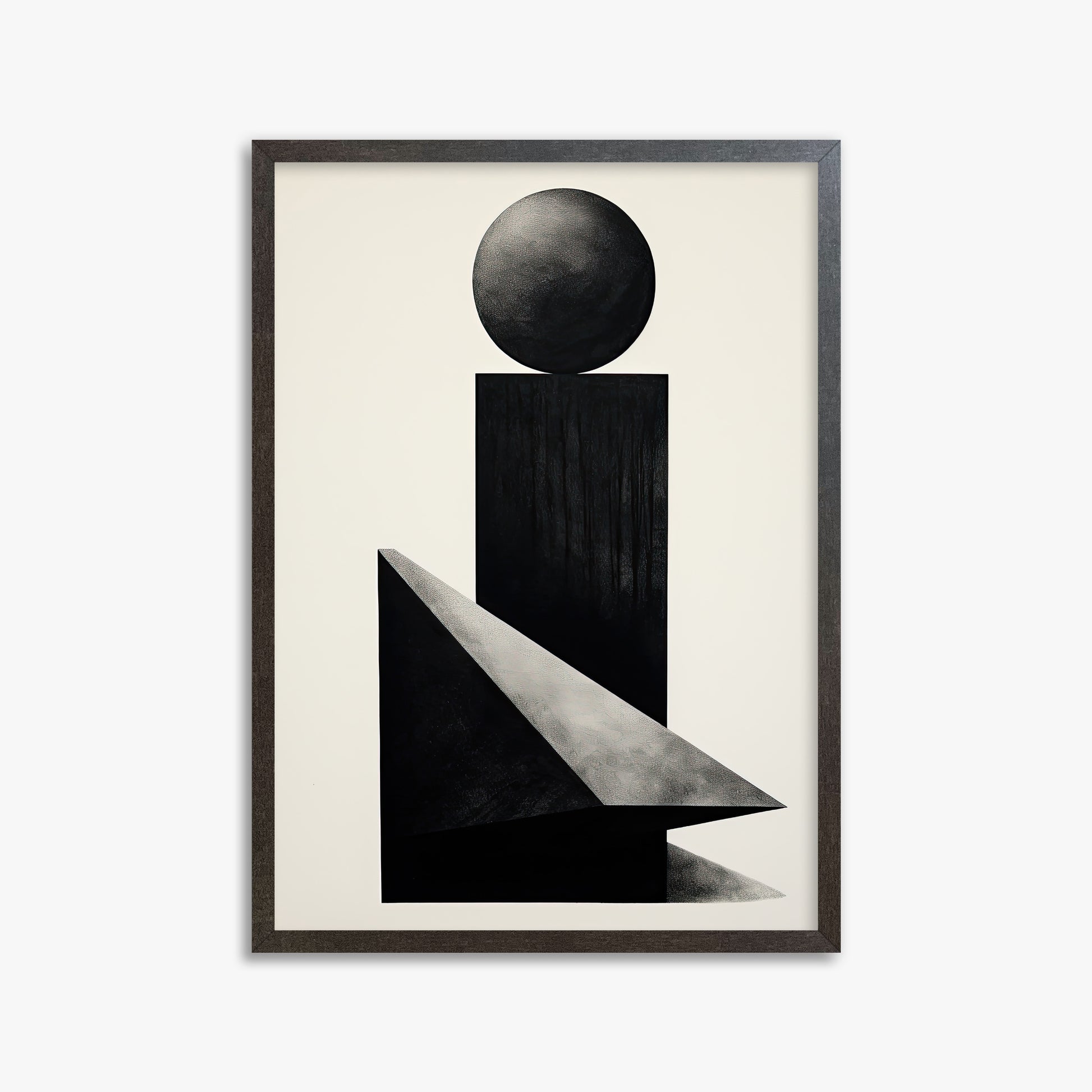 Obsidian Spire, 50x70cm Framed Art Reproduction With Espresso Frame