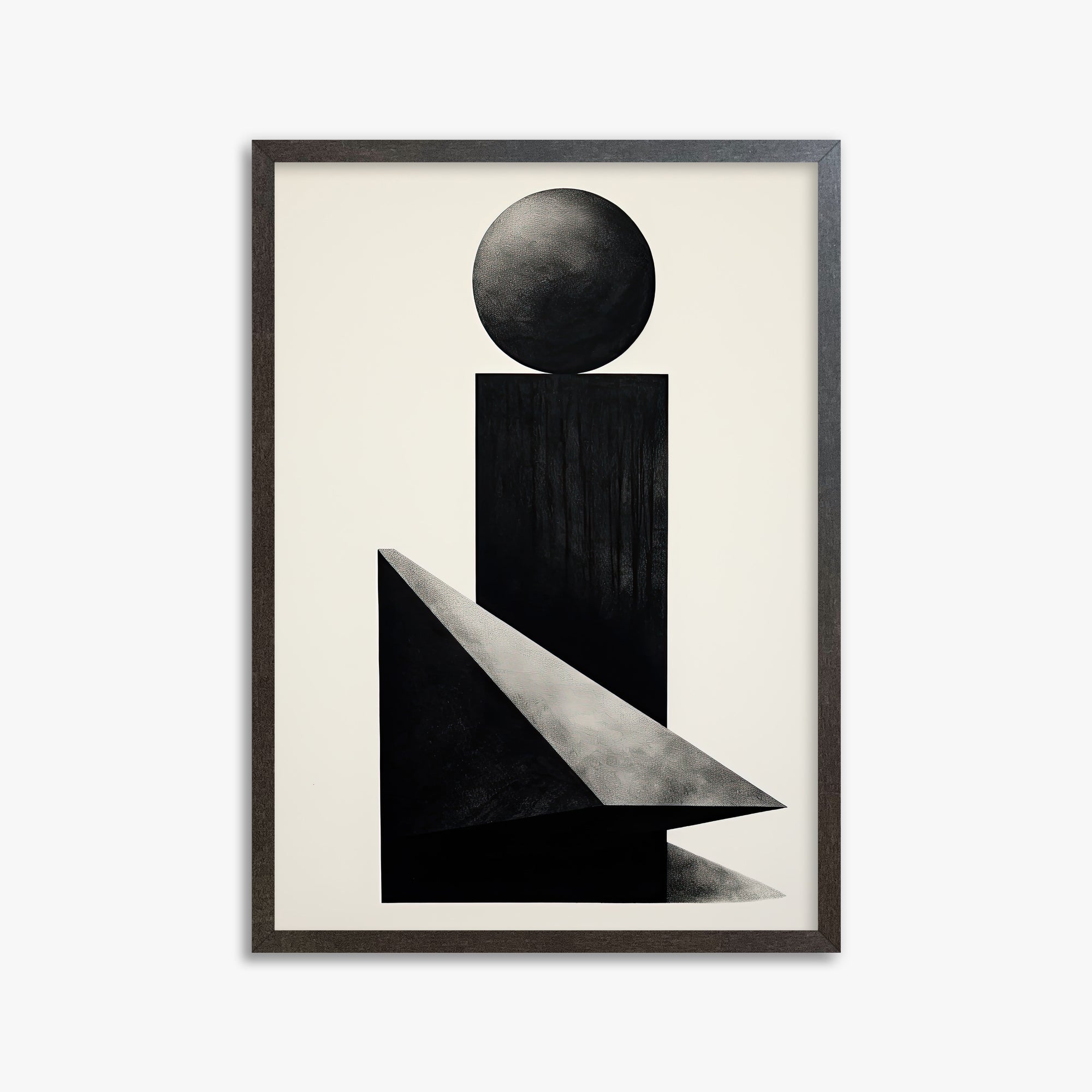 Obsidian Spire, 50x70cm Framed Art Reproduction With Espresso Frame