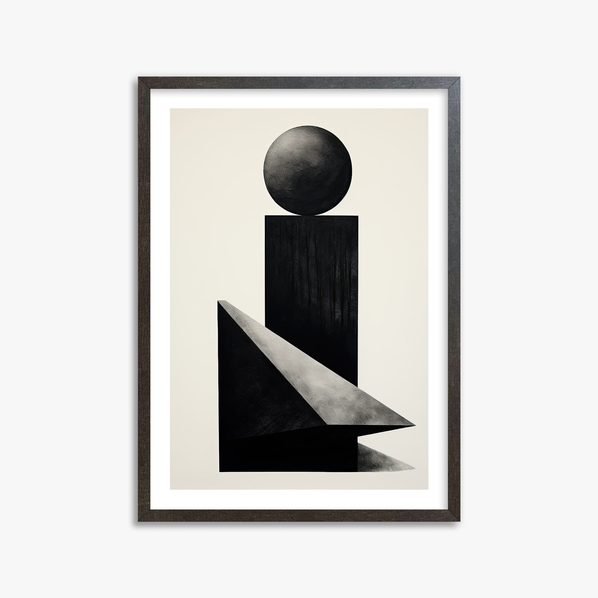 Obsidian Spire, 50x70cm Framed Art Reproduction With Espresso Frame