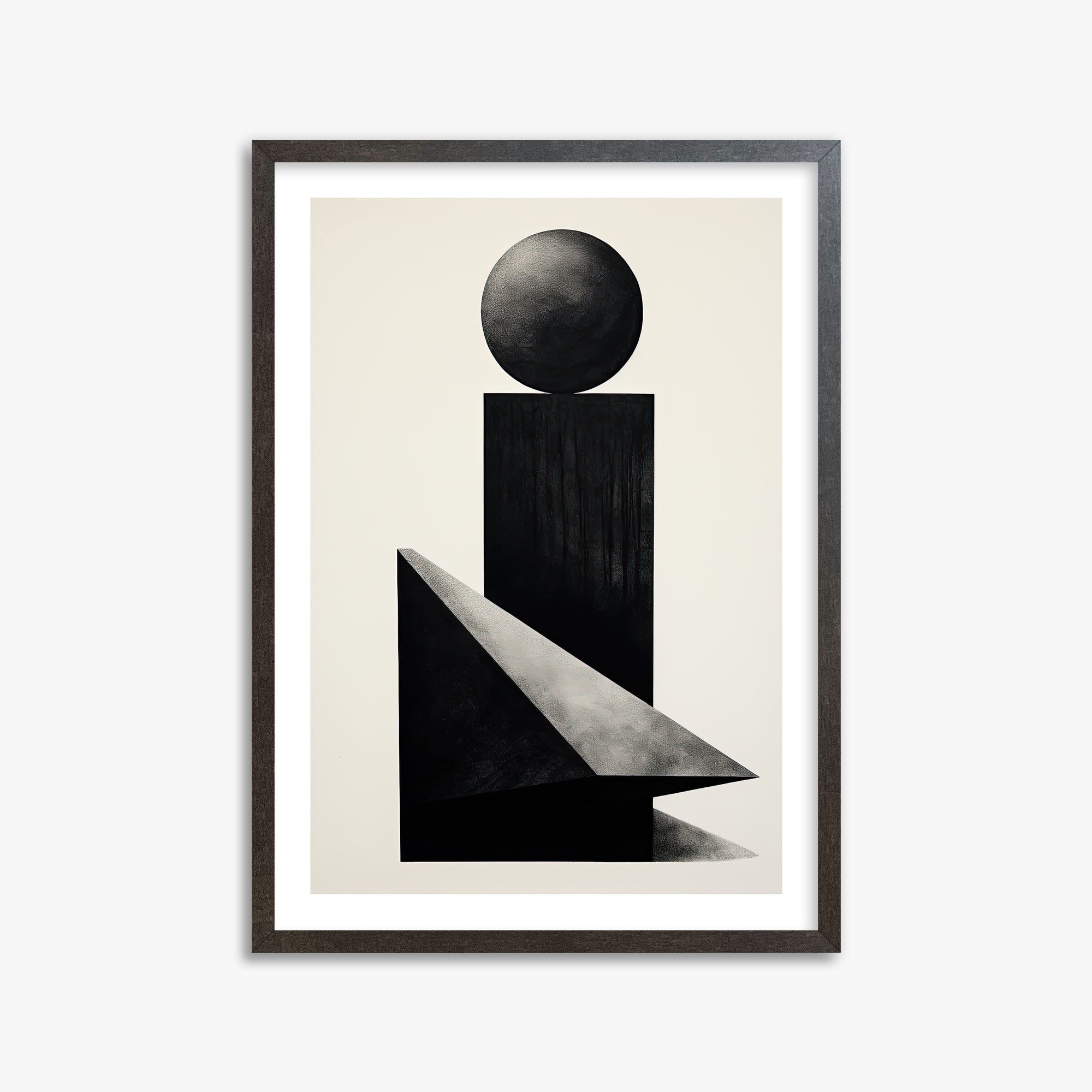 Obsidian Spire, 50x70cm Framed Art Reproduction With Espresso Frame