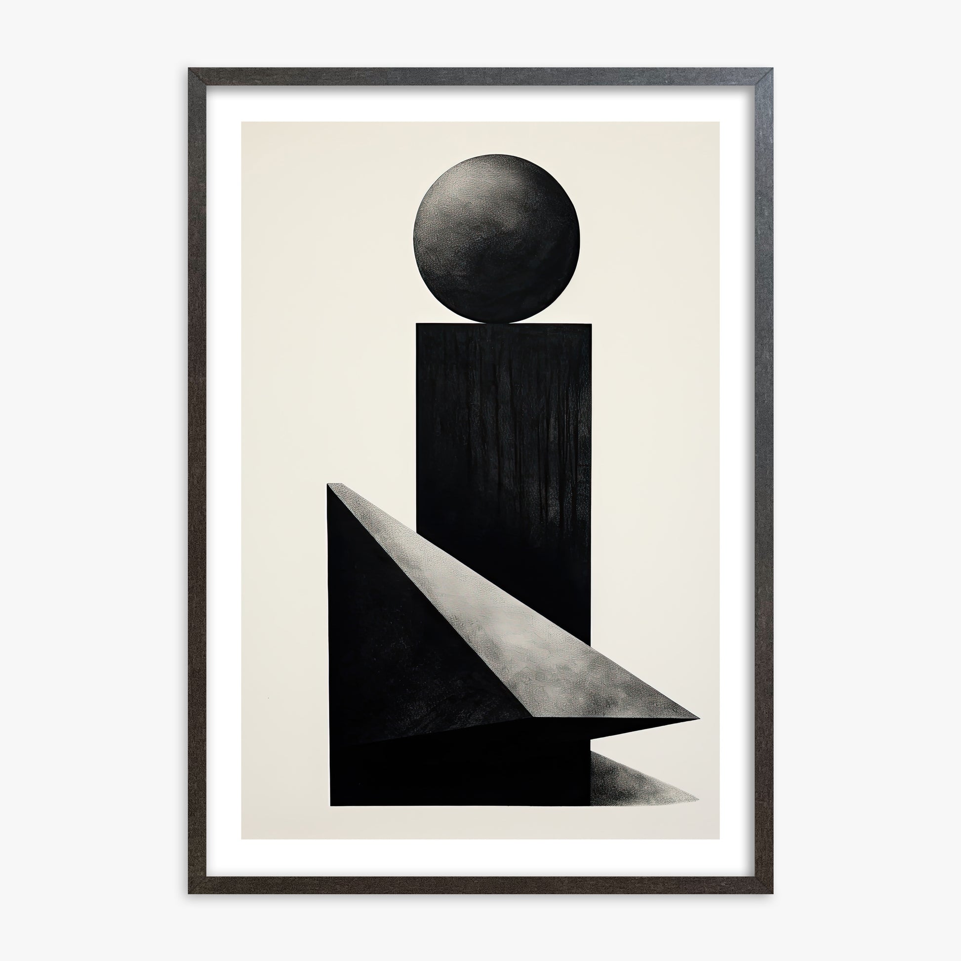 Obsidian Spire, 70x100cm Framed Art Reproduction With Espresso Frame