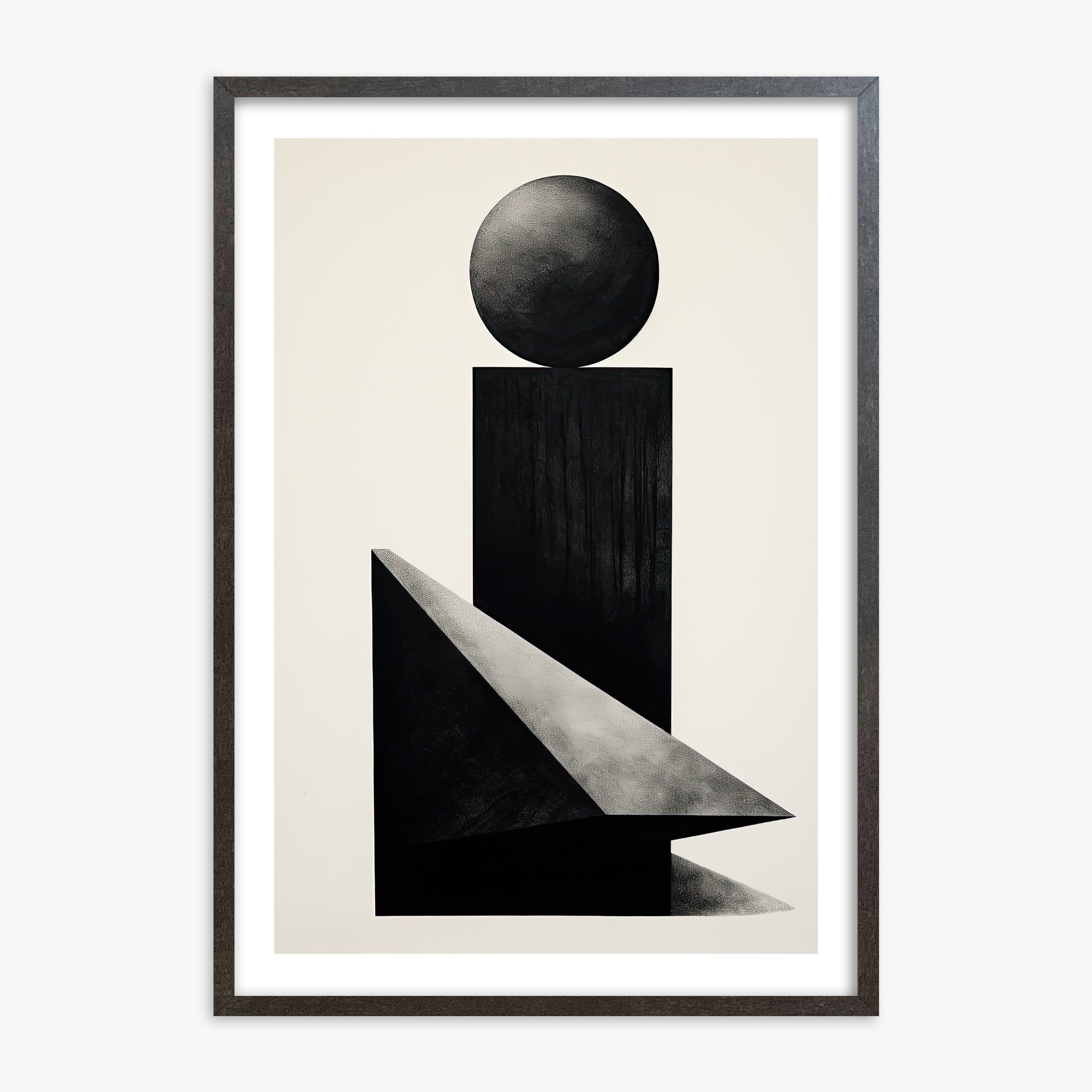 Obsidian Spire, 70x100cm Framed Art Reproduction With Espresso Frame