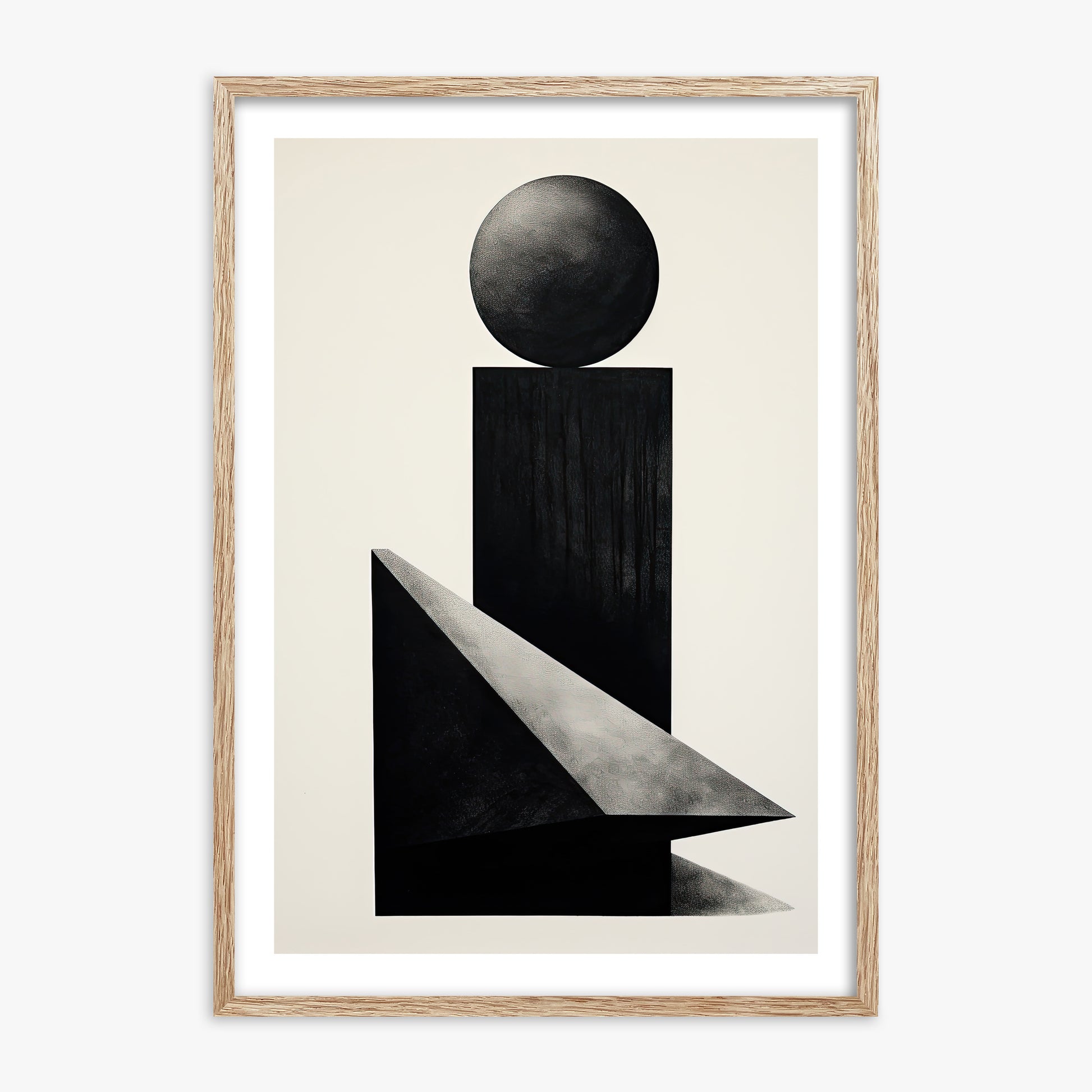 Obsidian Spire, 70x100cm Framed Art Reproduction With Raw Oak Frame