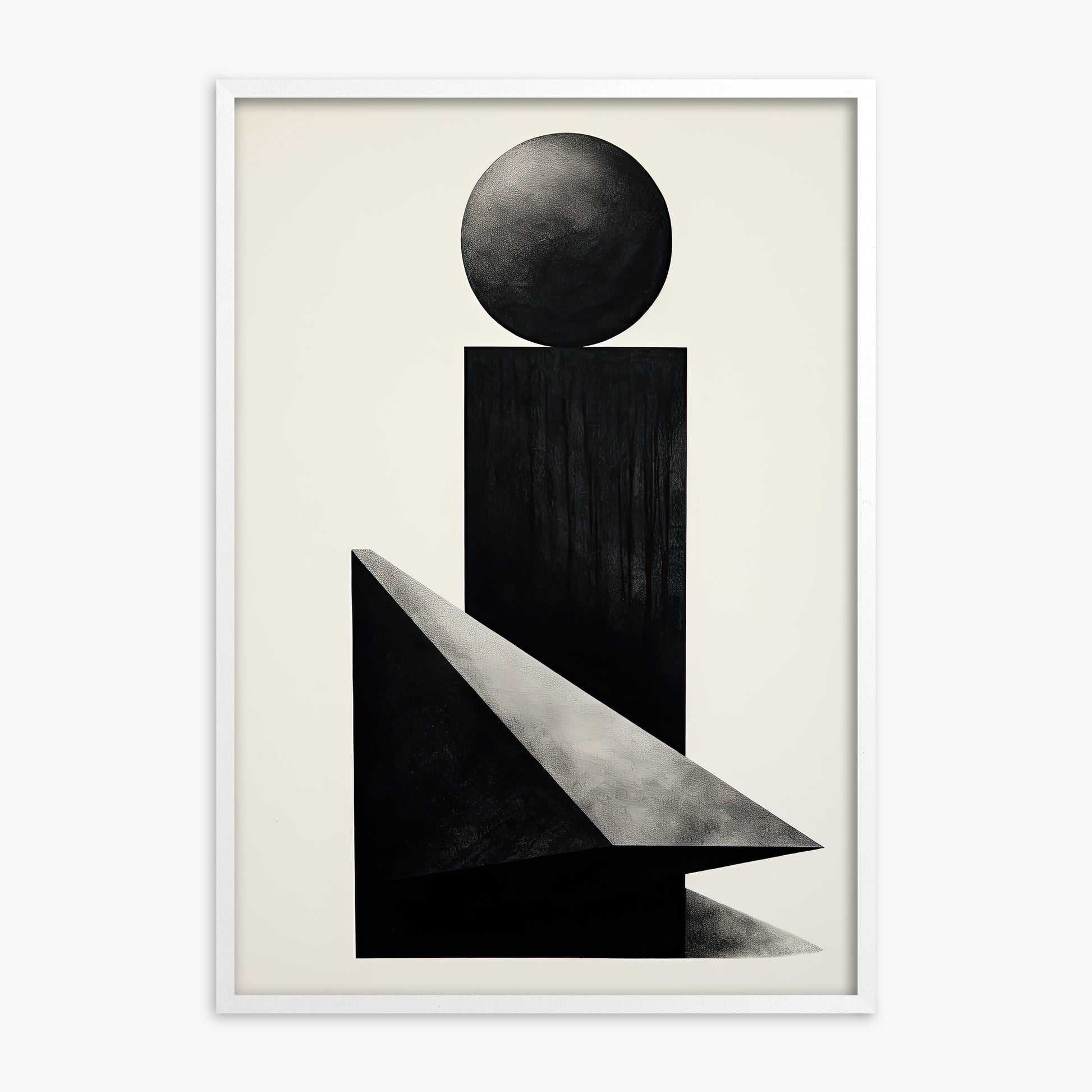 Obsidian Spire, White Framed Poster With White Frame