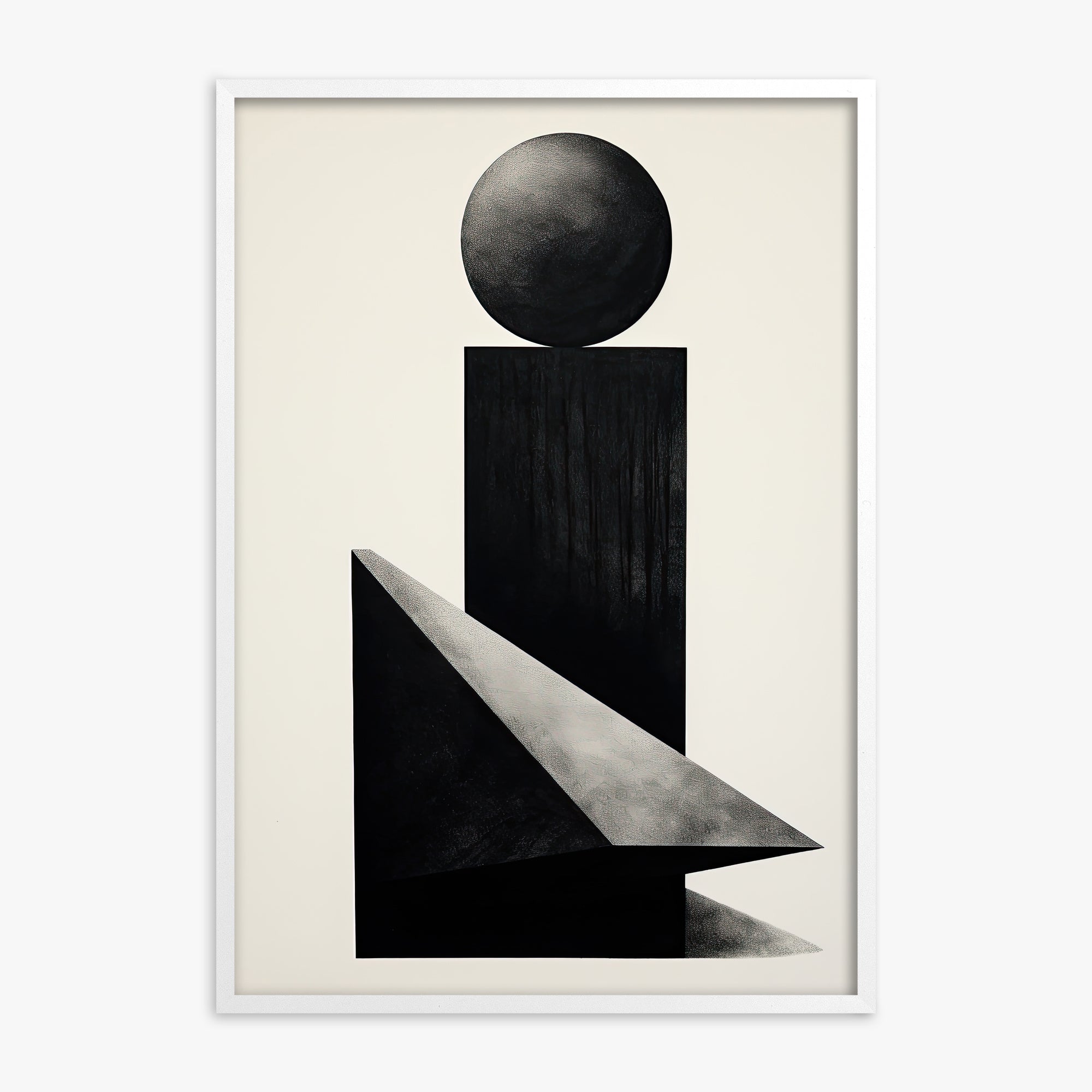 Obsidian Spire, White Framed Poster With White Frame