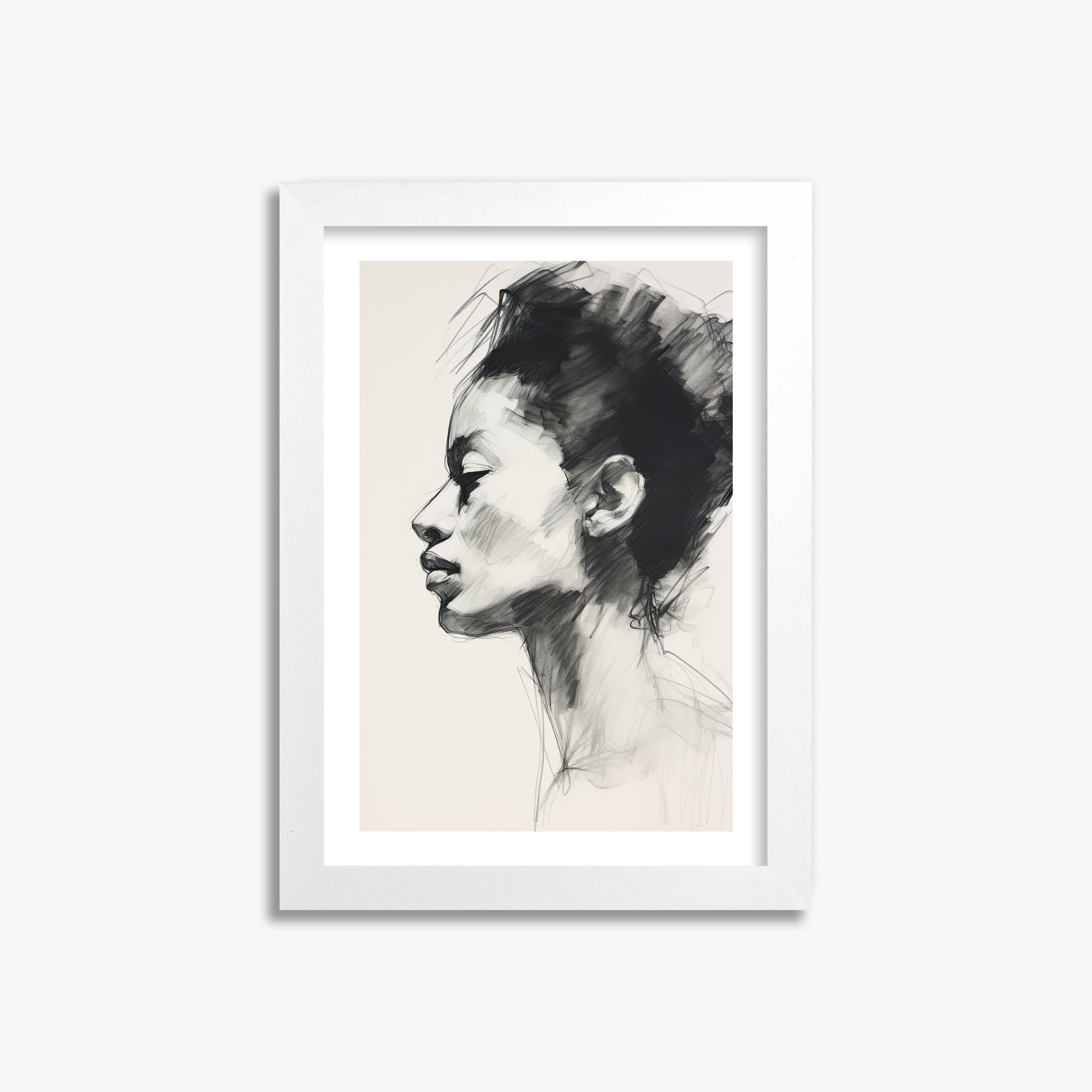 Pensive Silhouette, 21x30cm Whitek Framed Art Reproduction